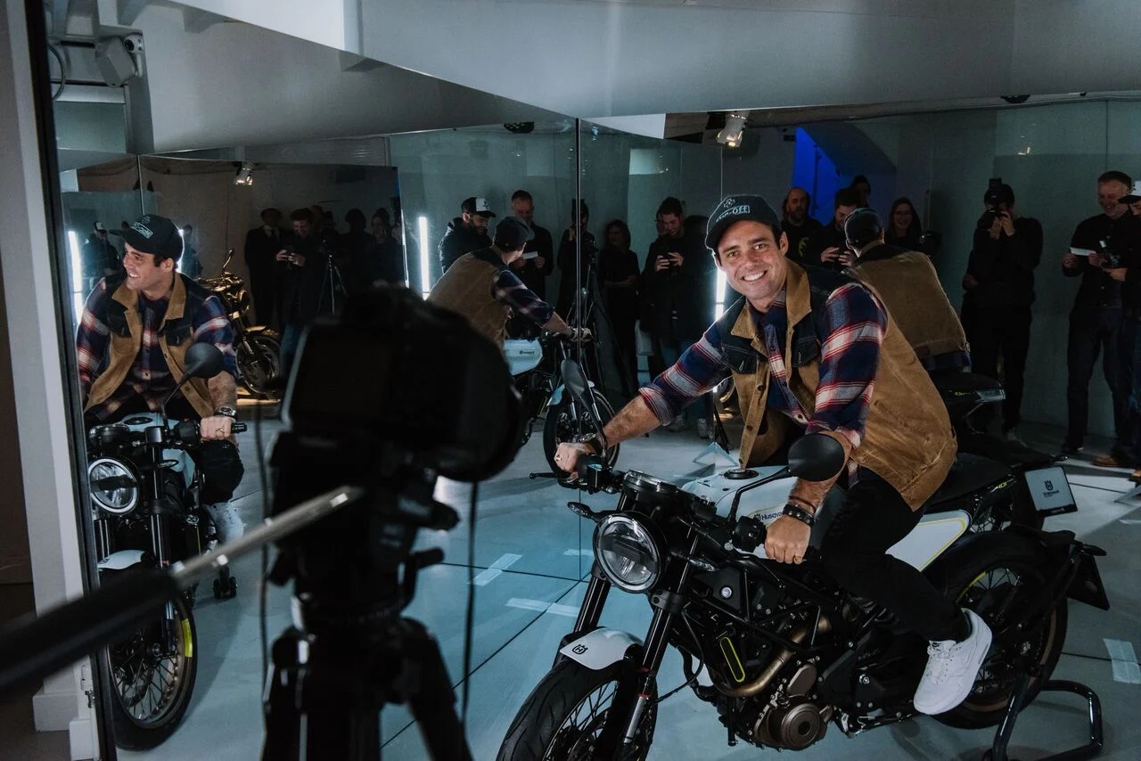 Spencer Matthews at the HUSQVARNA X VITPILEN and SVARTPILEN December 2017 launch night