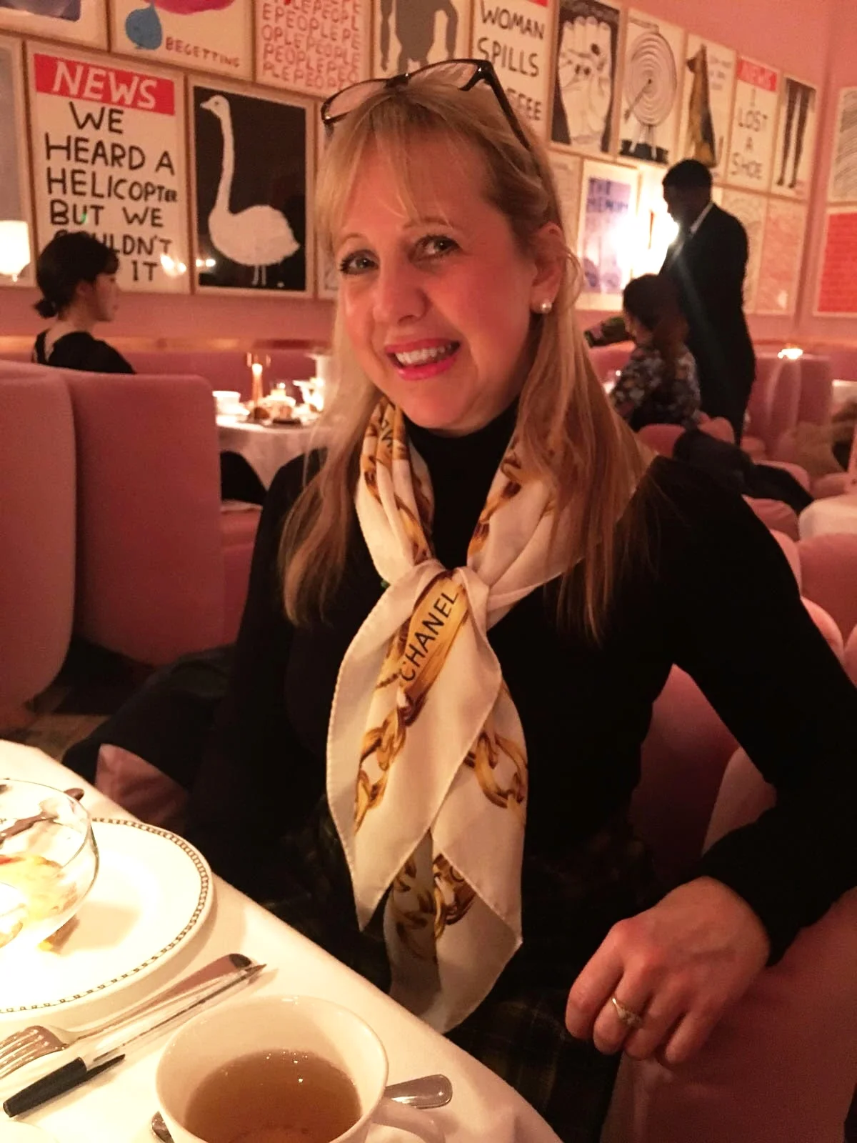 My mother Simone enjoying the afternoon at Sketch London!
