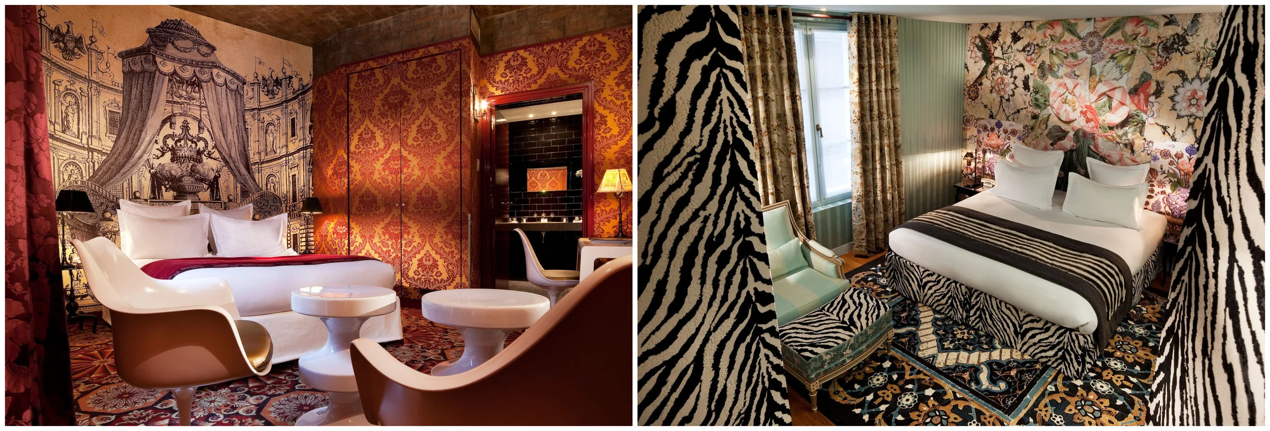 Above: Deluxe Rooms | Cover photo: Lounge at Hotel du Petit Moulin