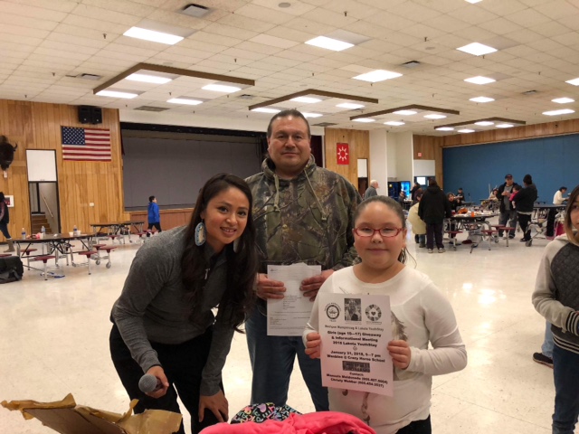 Little Miss Wampanoag Delivers Goods to Pine Ridge