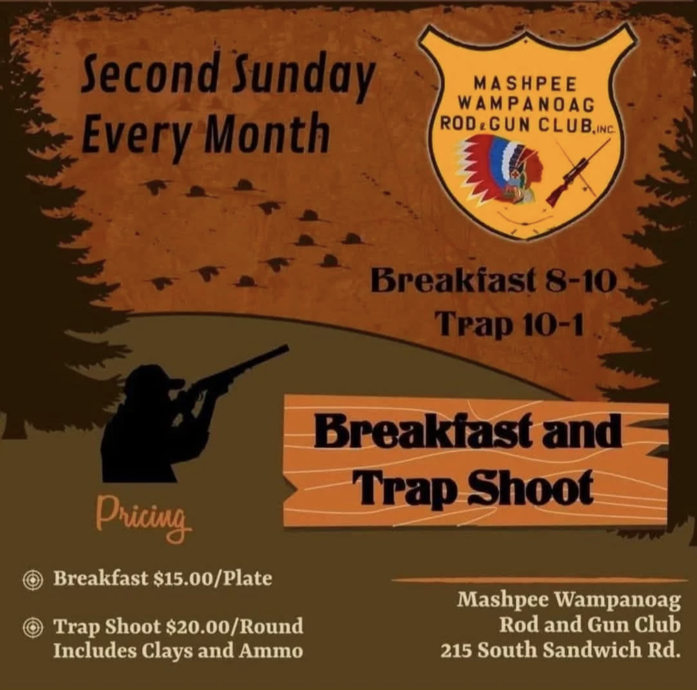 Mashpee Wampanoag Rod and Gun Club Hosts Second Sunday Breakfast and Trap Shoot