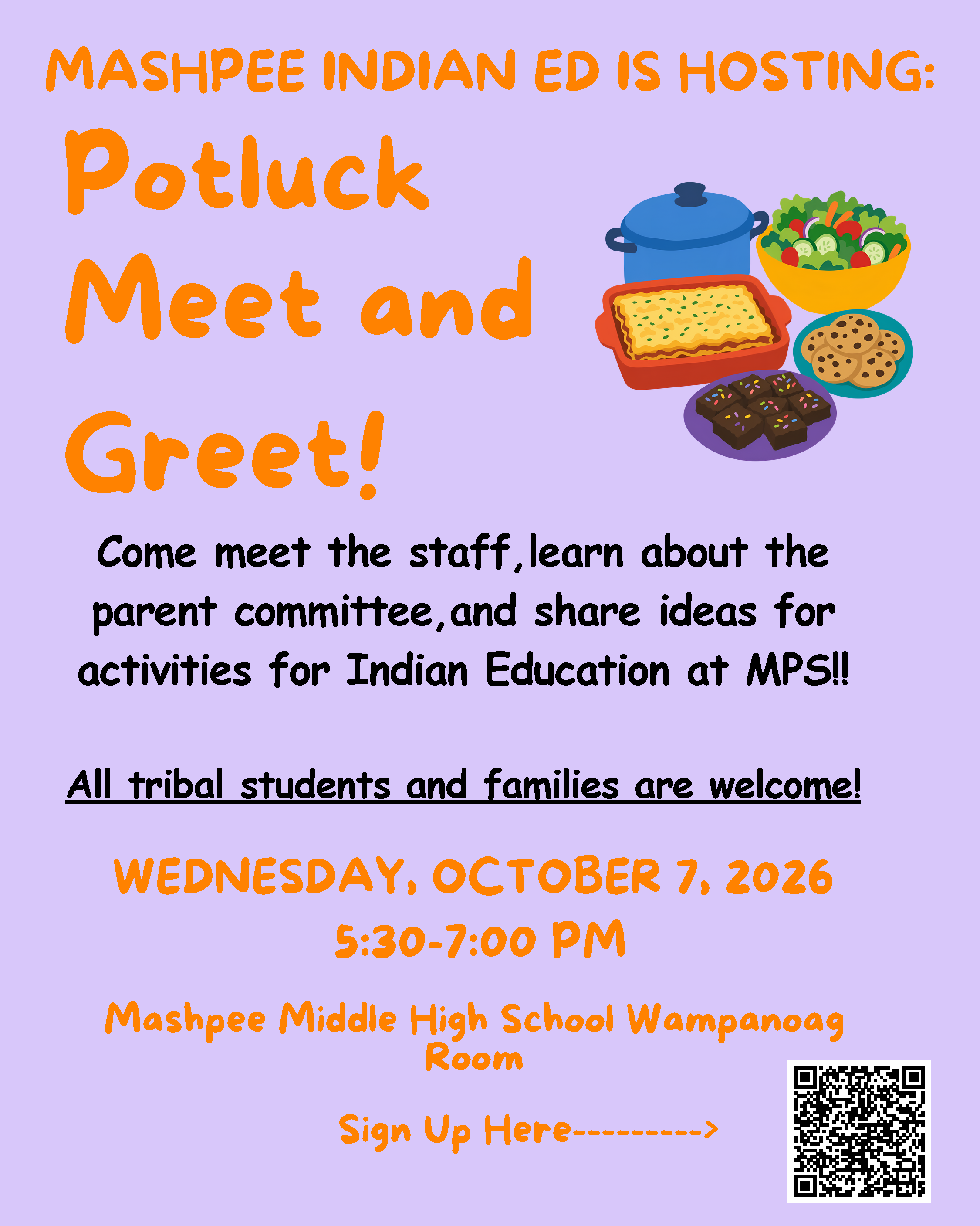 Mashpee Indian Education Potluck Meet &amp; Greet