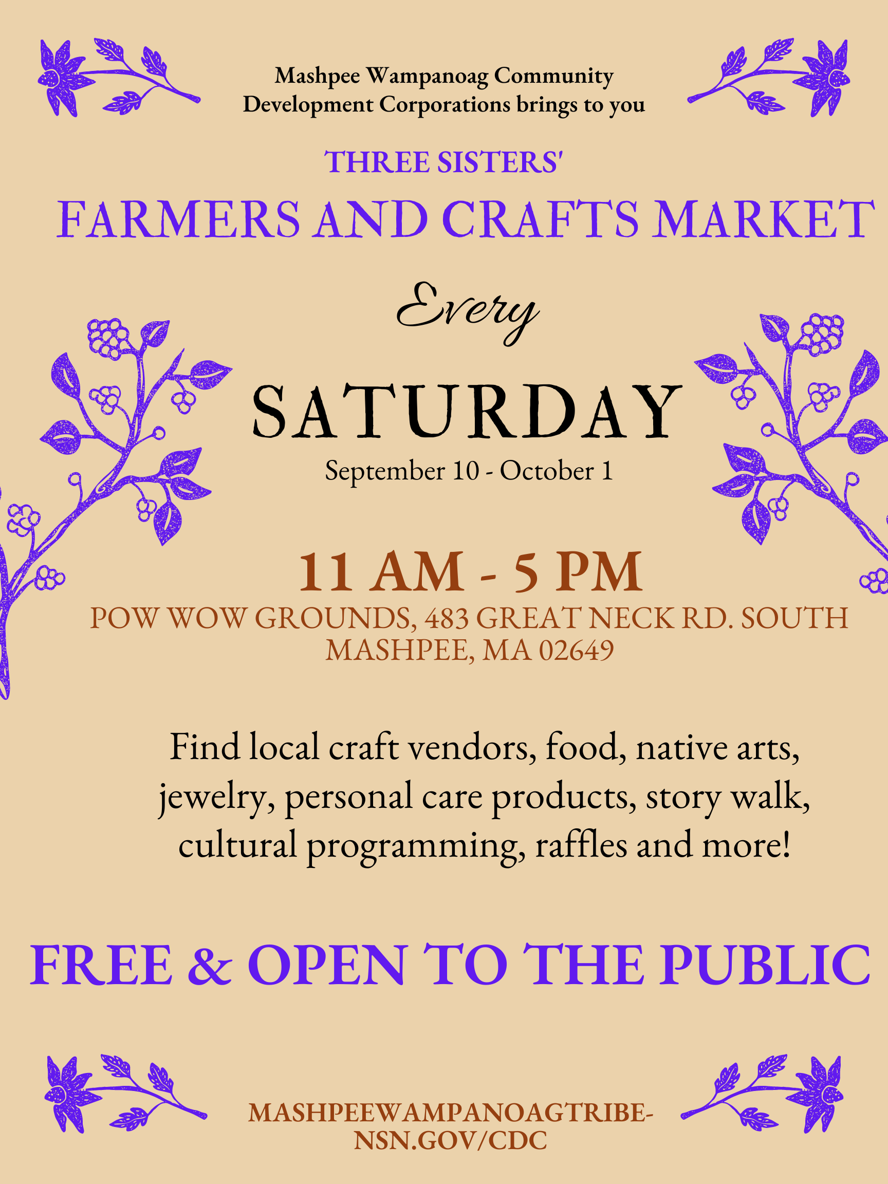 Three Sisters Farmers and Crafts Market — Mashpee Wampanoag Tribe