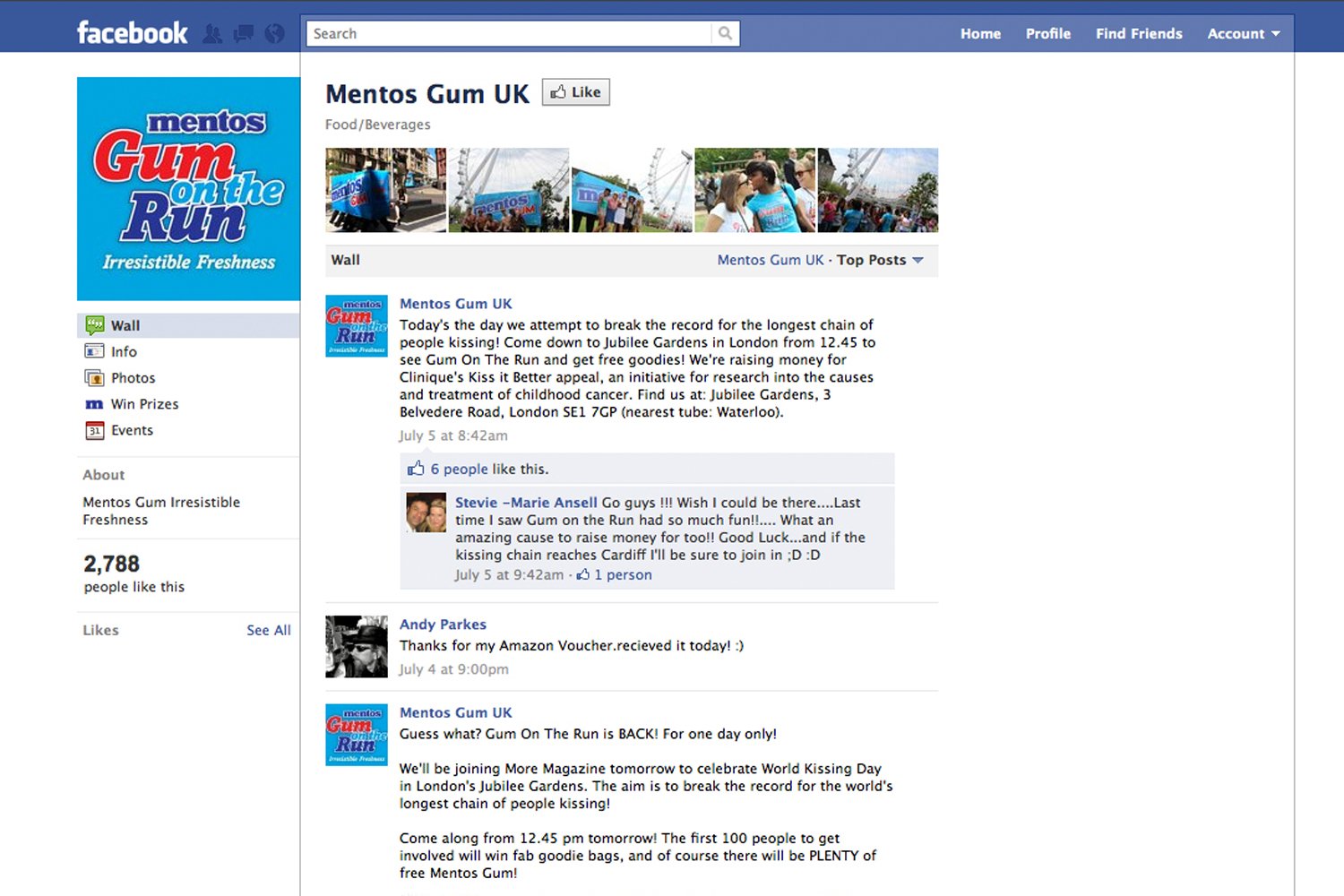 Mentos Gum on the Run – Facebook