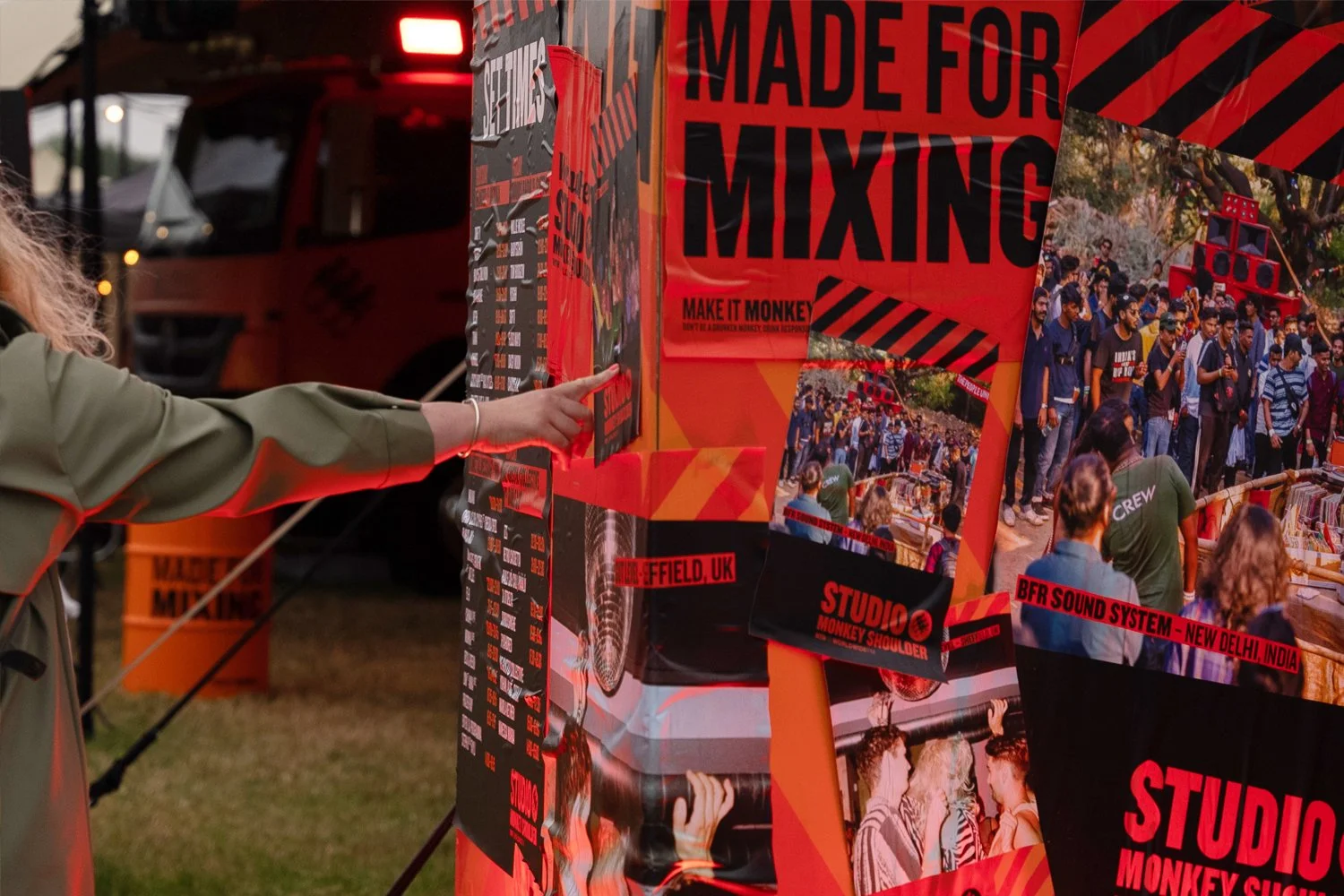 Monkey Shoulder festival activation – fly posters