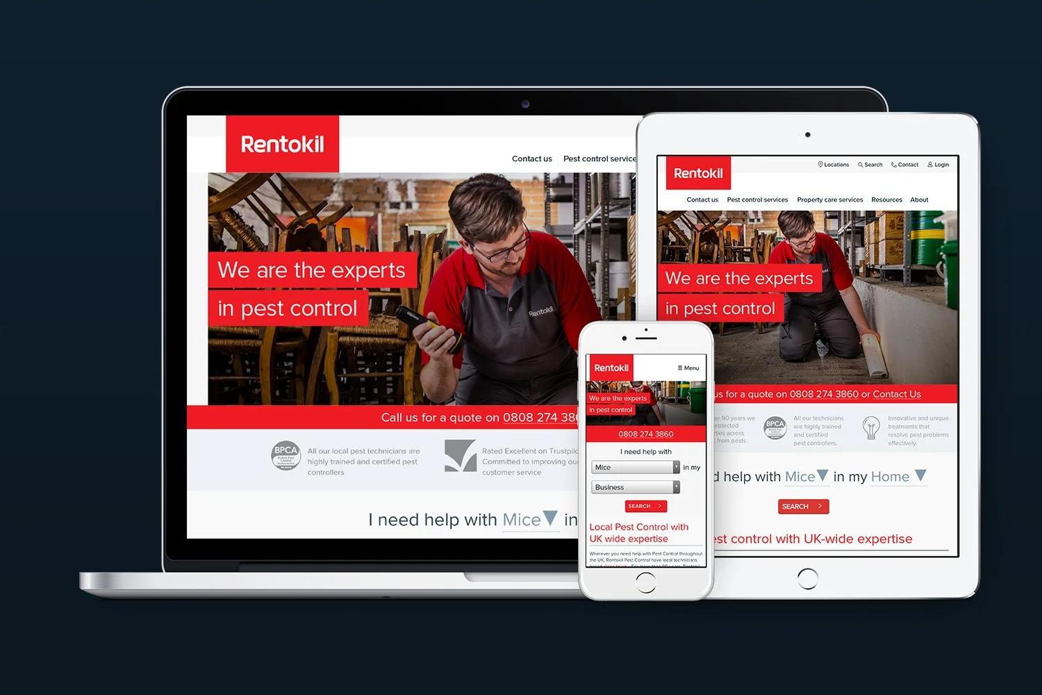 Rentokil global website design