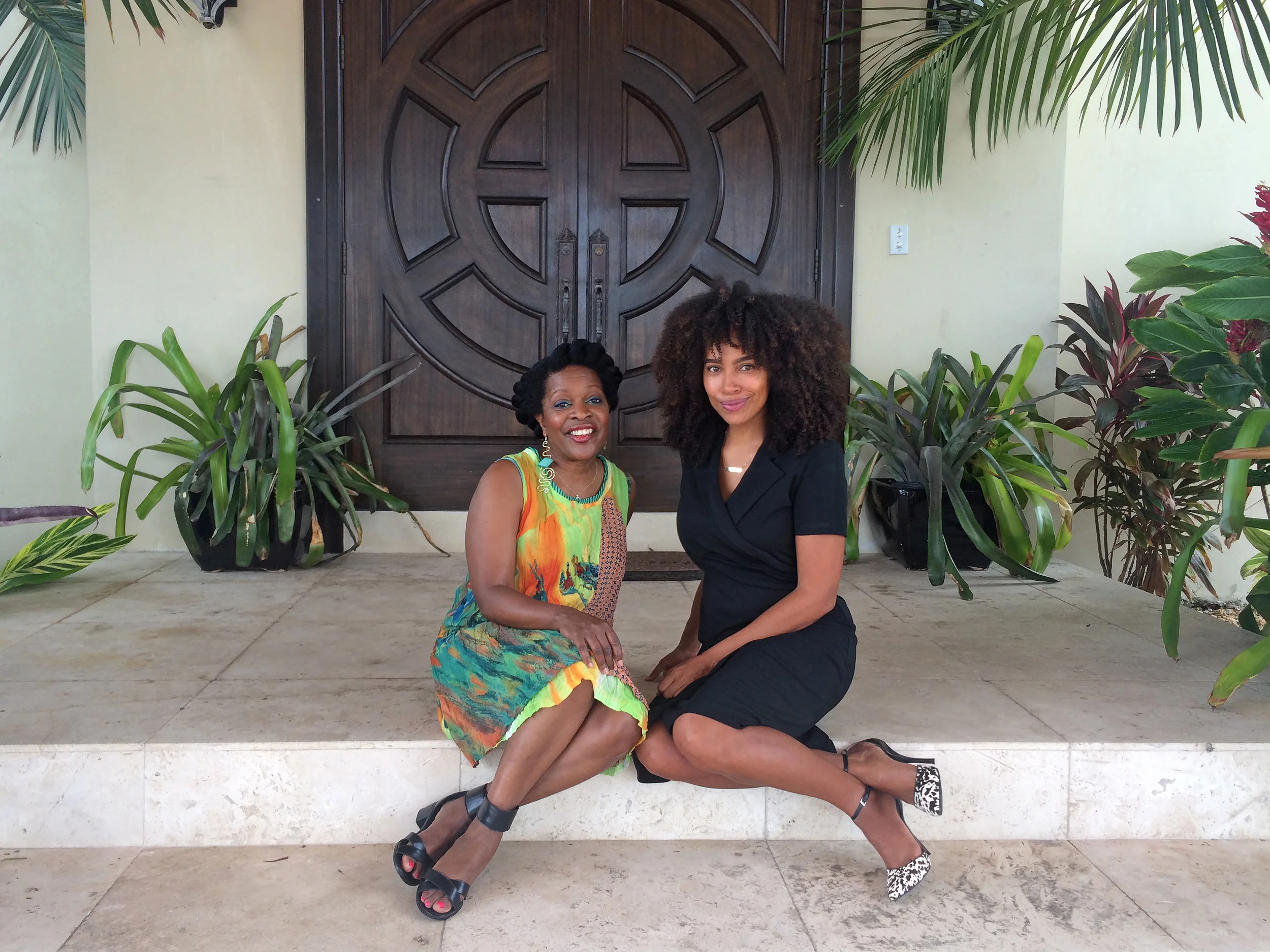 Authorpreneur and publisher Melanie Houston with artist Philece Roberts, Nassau, Bahamas.