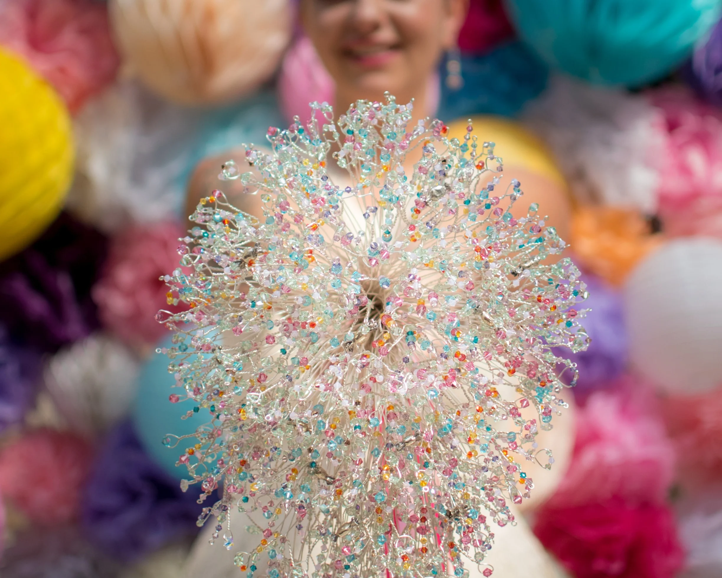 A lovely shot of the sparkly offering of CRZyBest bouquets!