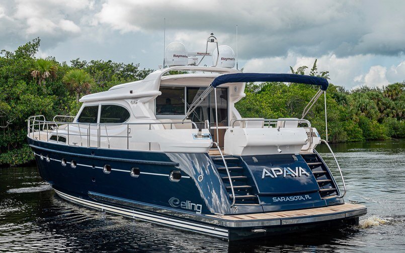 This gorgeous 65&rsquo; Elling E6 named &ldquo;Apava&rdquo; is available now &amp; asking $1,654,000! She features a fantastic three stateroom, three head layout plus separate crews quarters aft. Apava has a comfortable cockpit, two spacious salons w