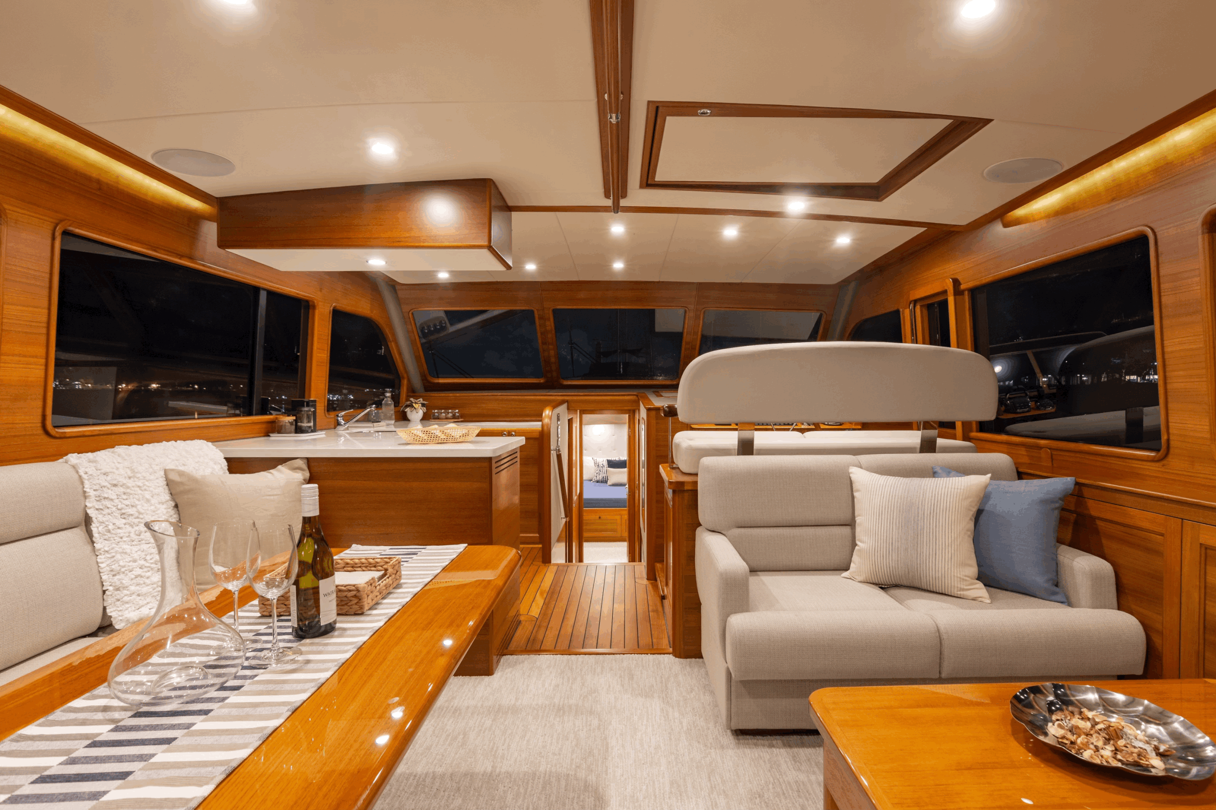 Midship View of Main Deck Salon Looking Forward