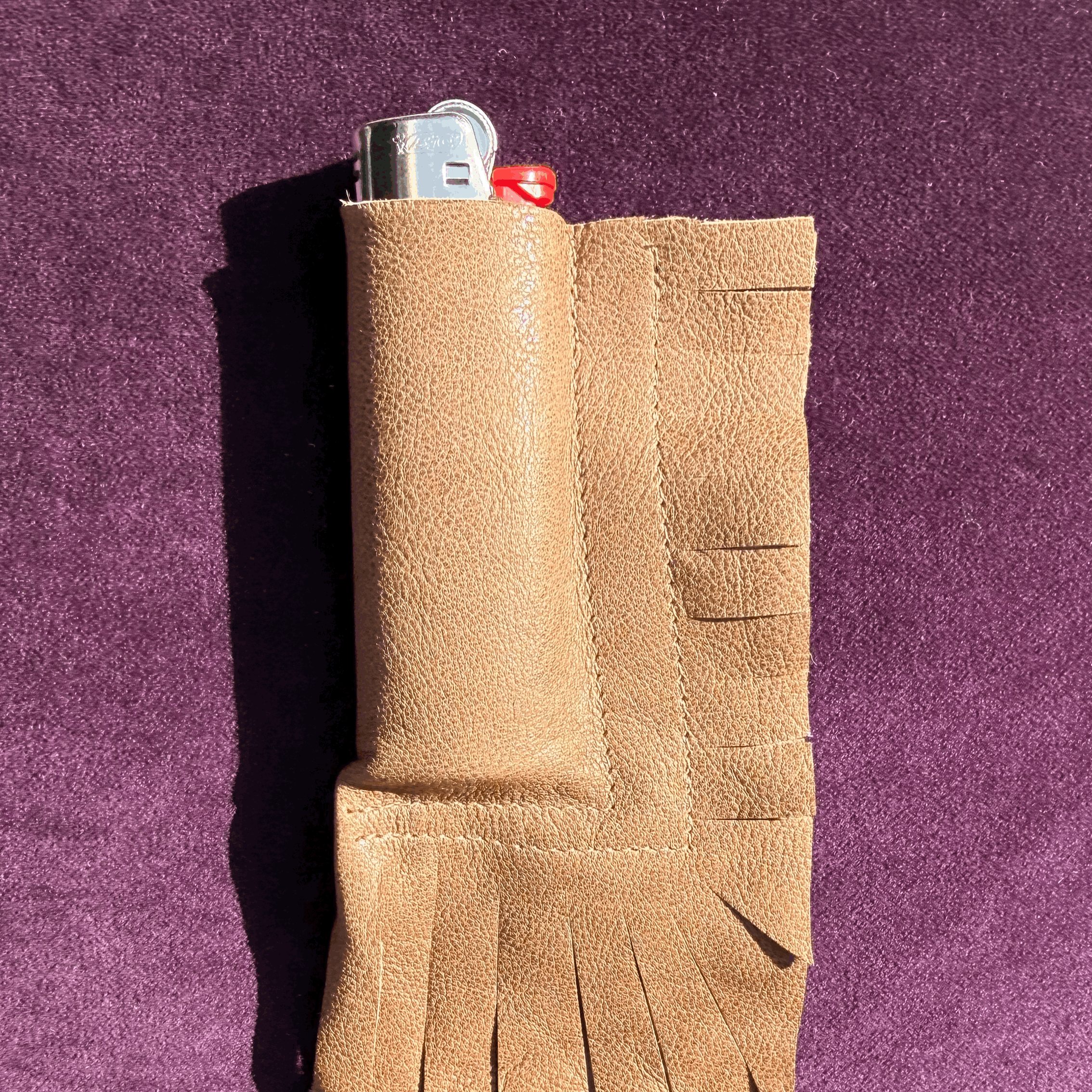 Fringe Lighter Case Braun
