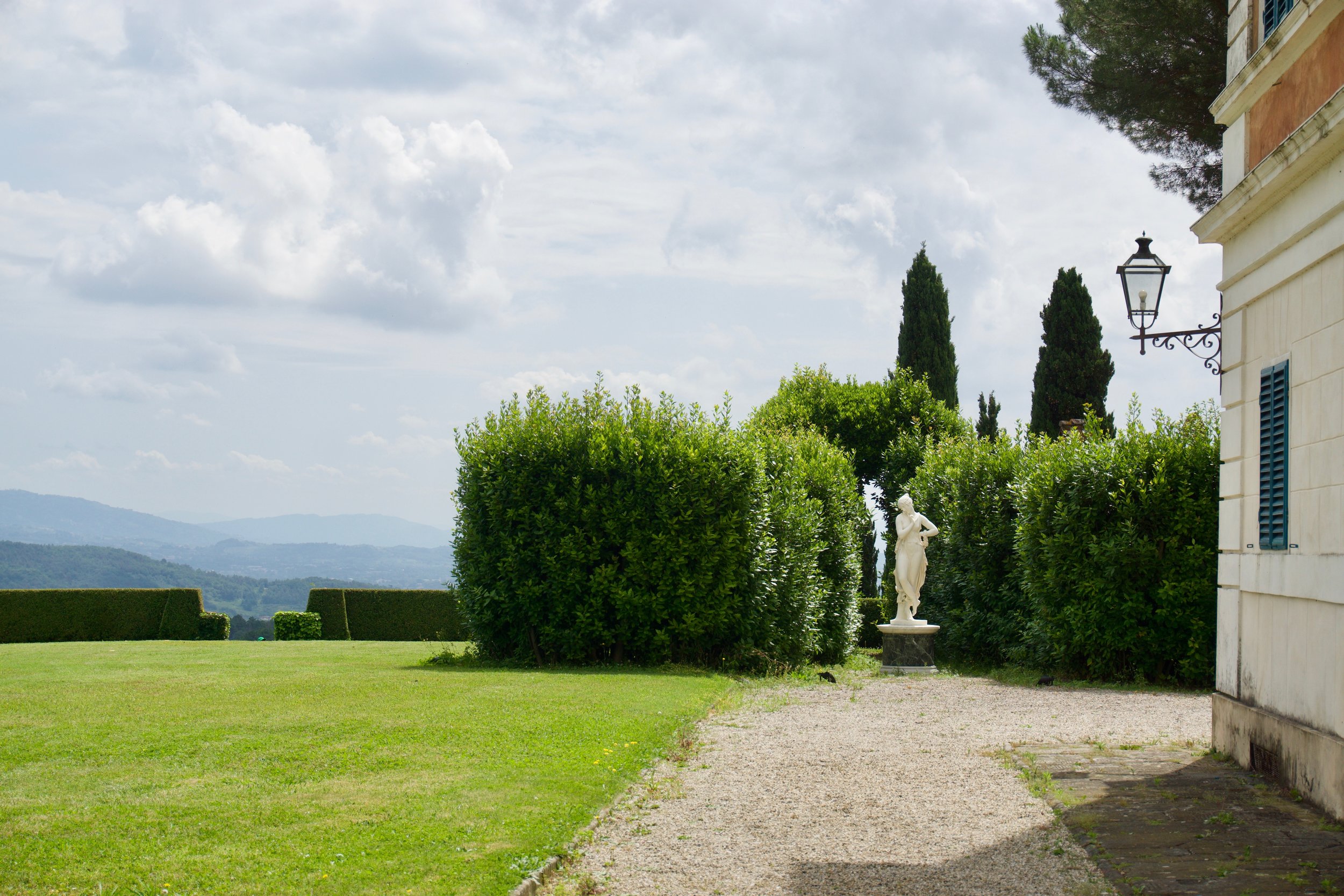 This home is the former home of the Duchess of Lucca. She and the Duke had three large estates, this one was hers and is feminine in decor and style.