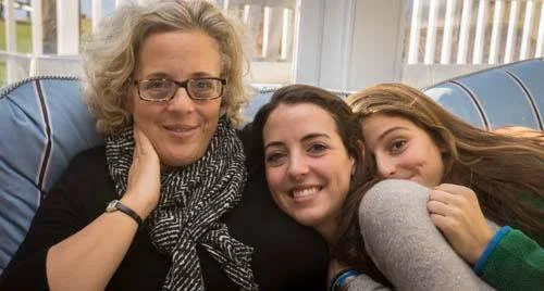 Tricia with Brooke and Courteney, the next generation of Thorn women who needlepoint
