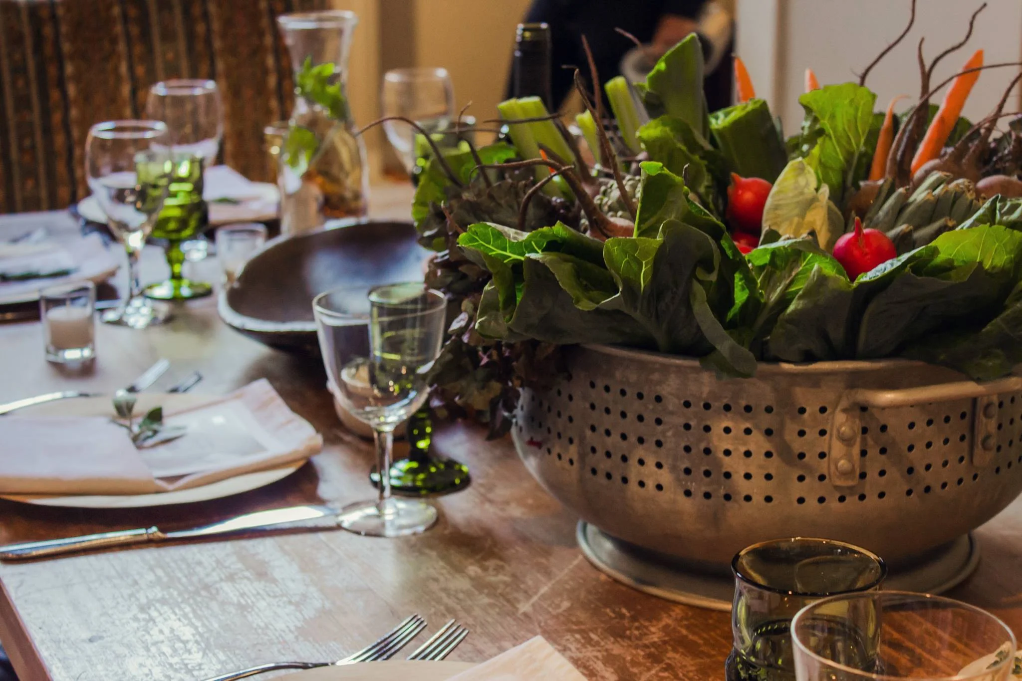 Vermonters are blessed with farming families. Love how they decorated the tables with home grown glory.
