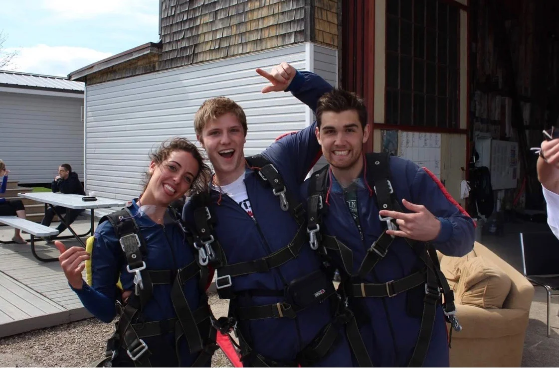 Two of our kids have sky dived. Again, well hello Brooke, so you just jumped out of a frickin’ plane?! Greaaaat! Grey hair!! The funny thing is the guy next to her is the son of a childhood friend and a college partner in crime. His mother didn’t know either!!