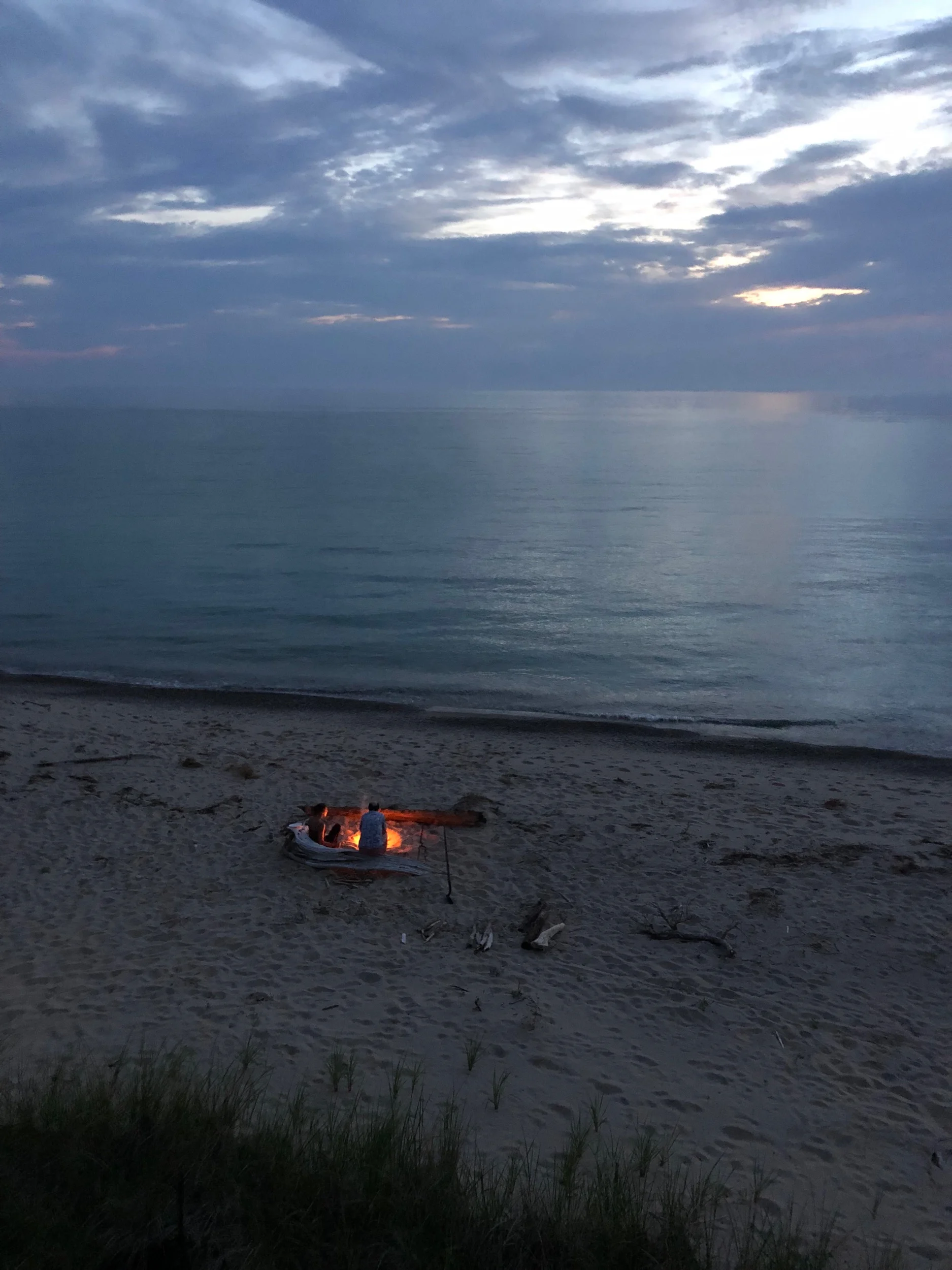 First night beach fire.