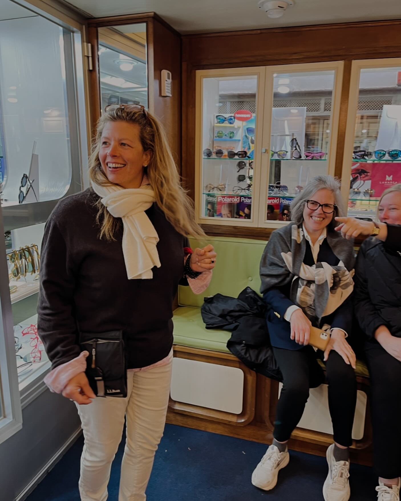 A group of Island Hoppers ran into each other in one of the beautiful eyeglass shops in Lucca. New friends are great because they will 100 percent tell you the truth. Amy, Mary, and Toby voted on several fabulous frames for a gal who wanted to spiff 