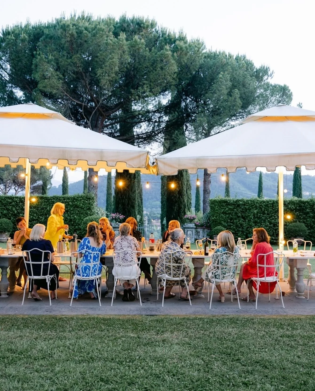 Island Hopper evenings. The conversation is outstanding. Magical moments we treasure forever. Counting the days until we are at the Villa again. We are overjoyed to host our 9th Lucca trip in a few weeks. photo @charlottezacharkiw