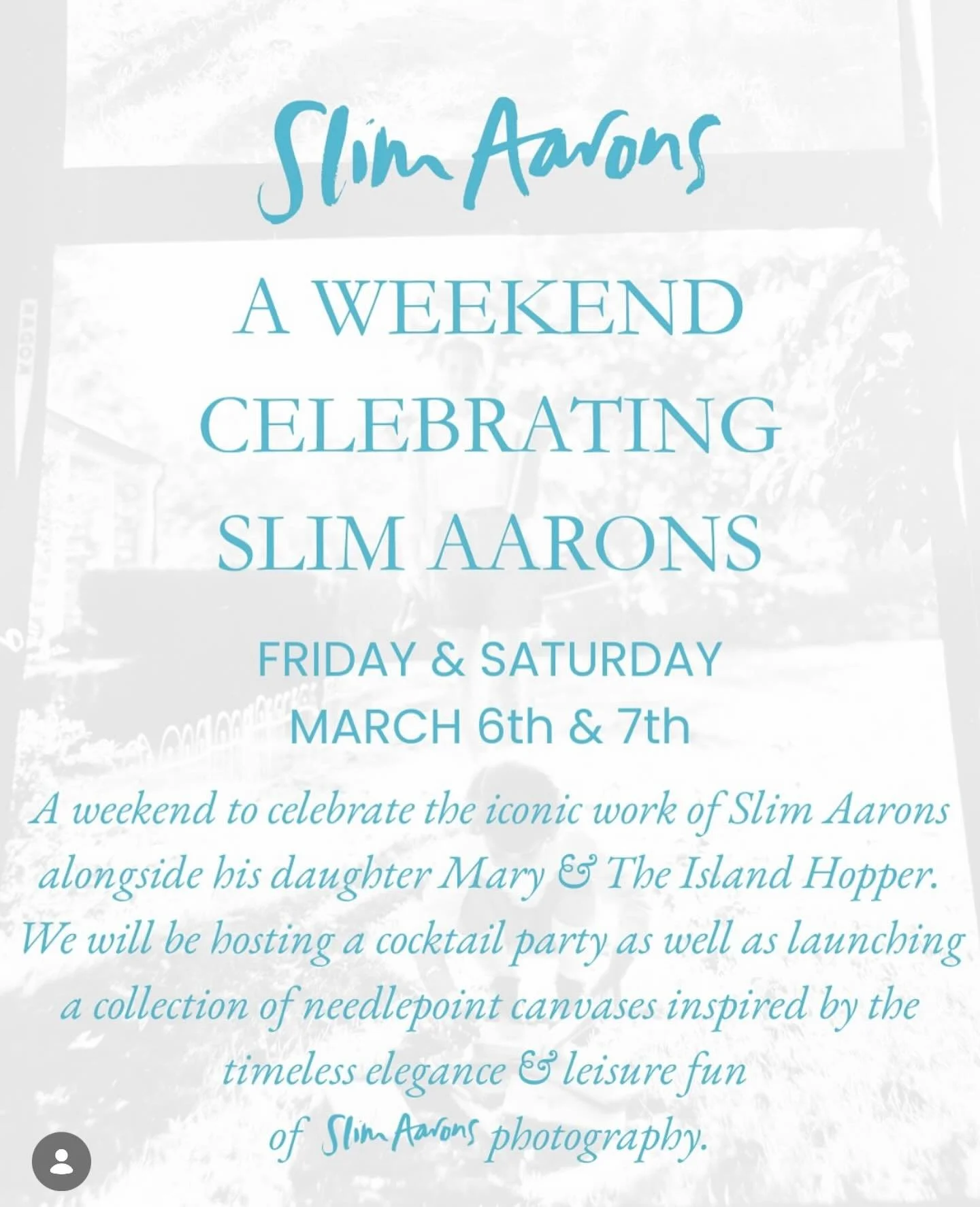 Darlings, Party Time in Palm Beach!! 🌴🌴🌴🌴🌴🌴 On March 6th we will be co-hosting a cocktail party with Lycette to celebrate the launch of a SLIM AARONS line of needlepoint. If you are an Islsnd Hopper already you know that Slim&rsquo;s daughter M