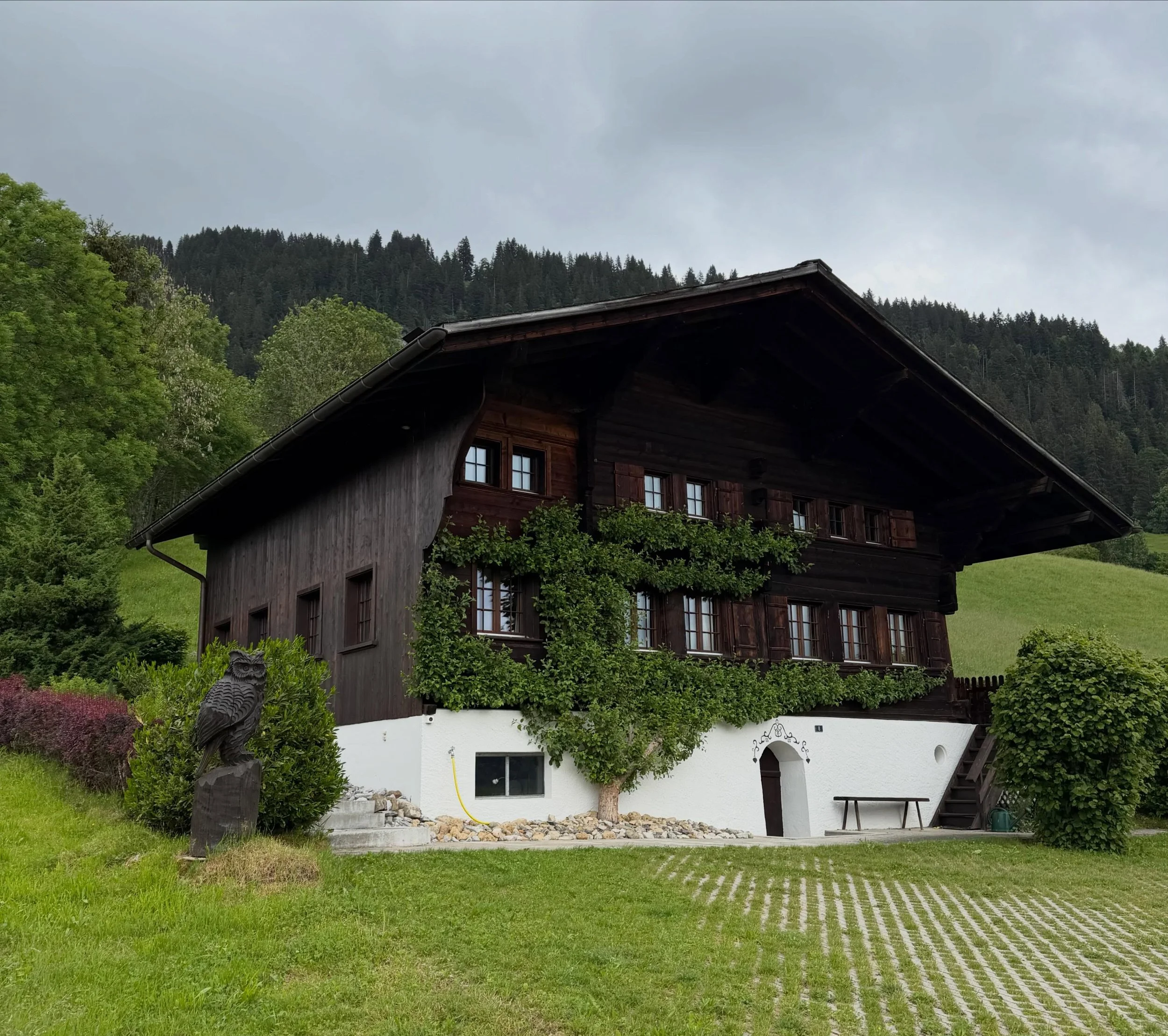 Hiking, laughing, eating cheese! Hiking, laughing, eating chocolate. We love it in Gstaad!!