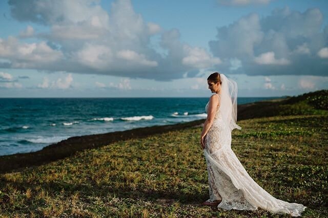 Happy world oceans day! Here&rsquo;s a photo of a bride enjoying the ocean views on her wedding day! // #worldoceansday #bahamaswedding #bridalportrait