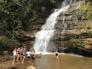 At the waterfall