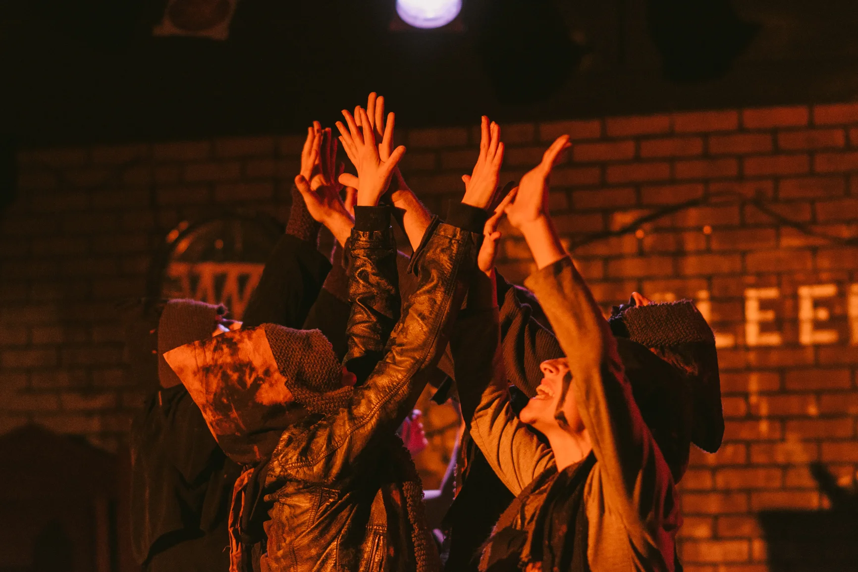 Witches gather to plan their prophecies in a scene from Voices Found Repertory's 'Macbeth."