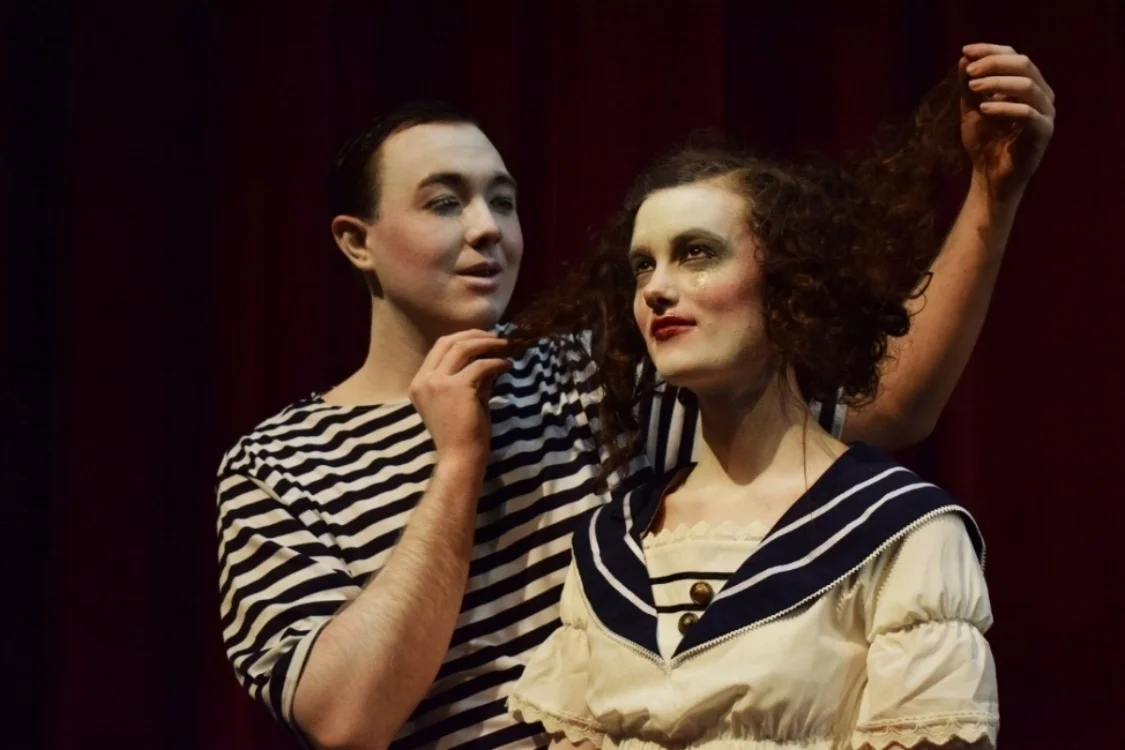 Jake Schaumberg-Dineen and Jessica Kennedy star in UW-Waukehsa's "Eurydice.'"