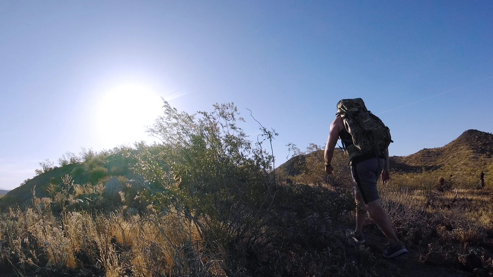 It definitely feels weird hauling a barbell plate around the desert, but it’s great training for when it counts!!!