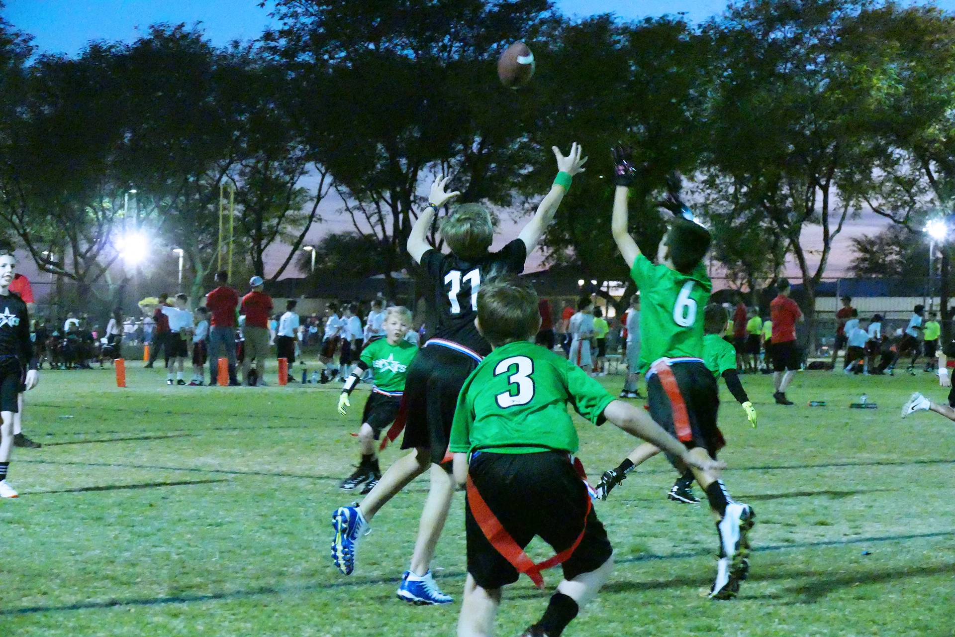 That’s my boy (#11) about to catch the ball! Based on genetics and currently coordination levels, he’s not going to the NFL…but I can guarantee he’ll look back on his childhood and remember me sitting on the sidelines cheering him on!