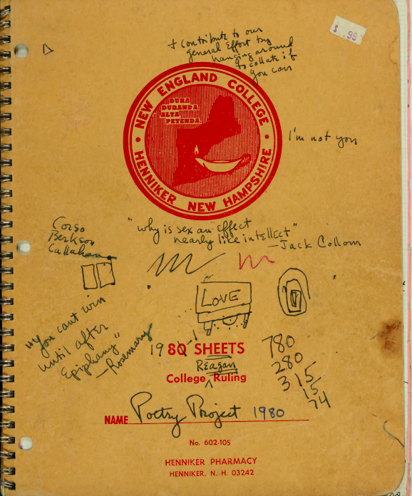 "We work at the Poetry Project": Bernadette Mayer's Working Notebook, 1980-81