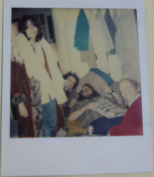 From left to right: Alice Notley, Harris Schiff, Ted Berrigan, and Steve Carey at 101 St. Mark’s Place apartment. Courtesy of Stuart A. Rose Manuscript, Archives, and Rare Book Library, Emory University.