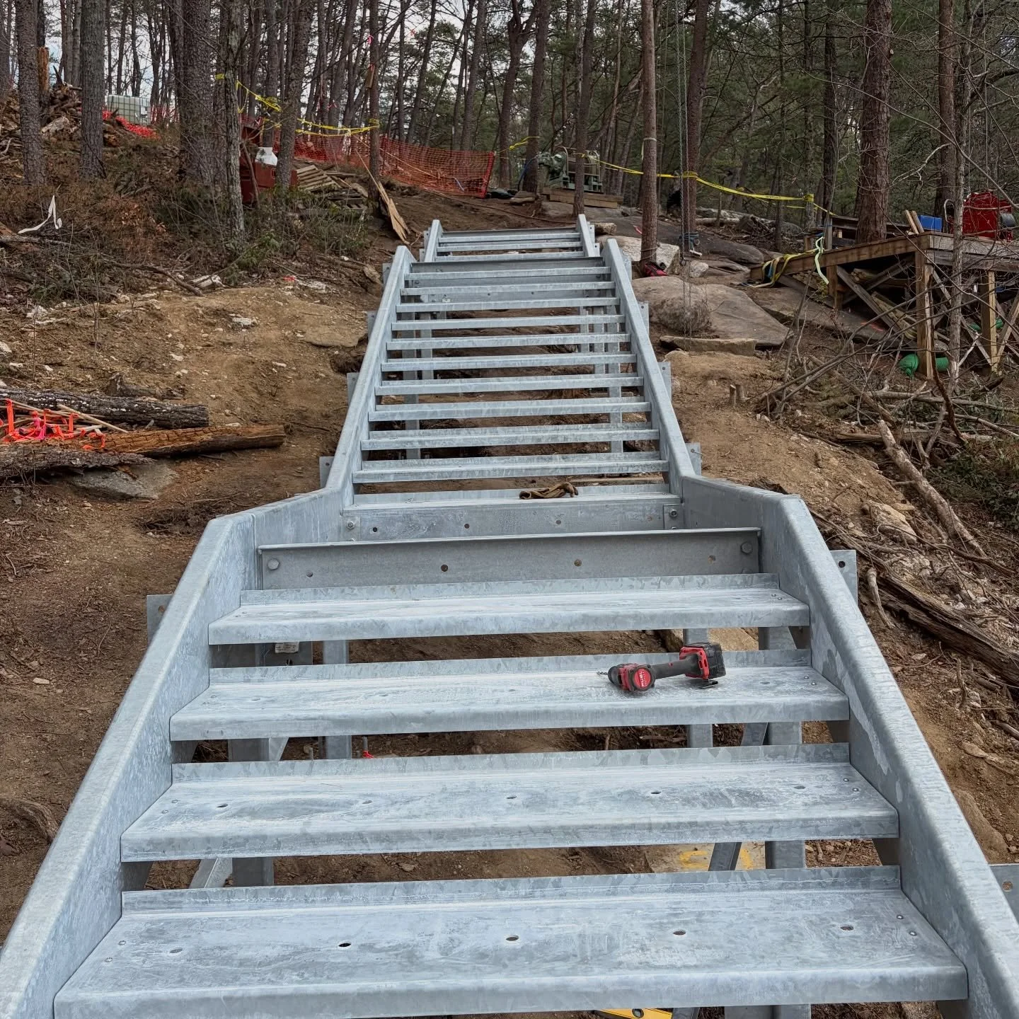 Stone Mountain is coming together! Biggest project to date and we are grooving right along everyday 🕺 #hikenc #ncstateparks #trailbuilding #stonemountainnc