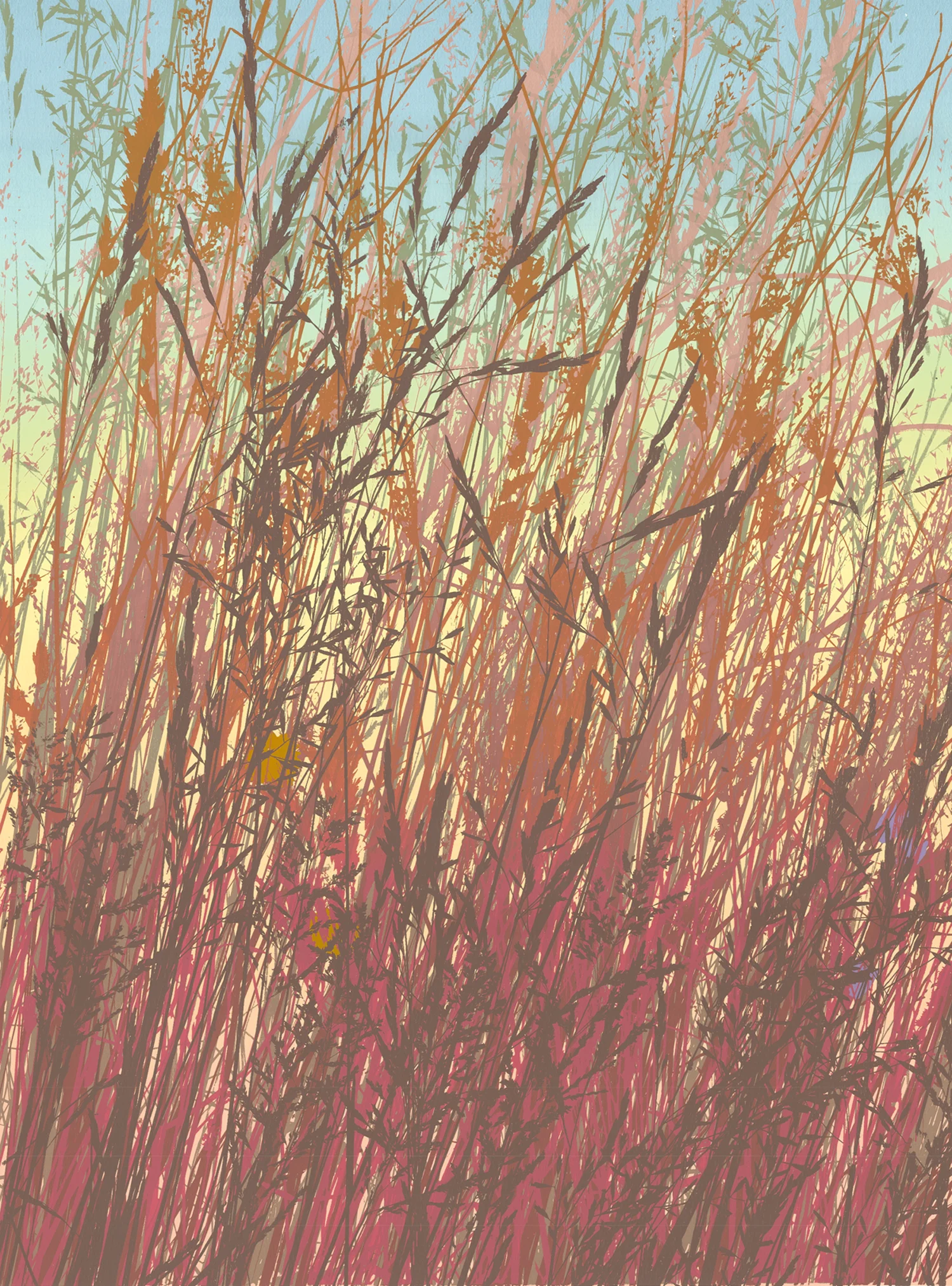 254 Fall Grasses 24" x 18" 10 colors 5 edition / 3 available $425
