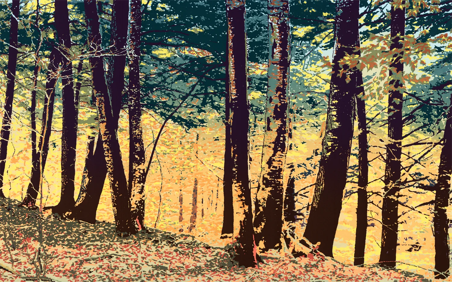 241 Forest Faces - 8 13.75" x 22.0" 12 colors 20 edition / 5 available $375
