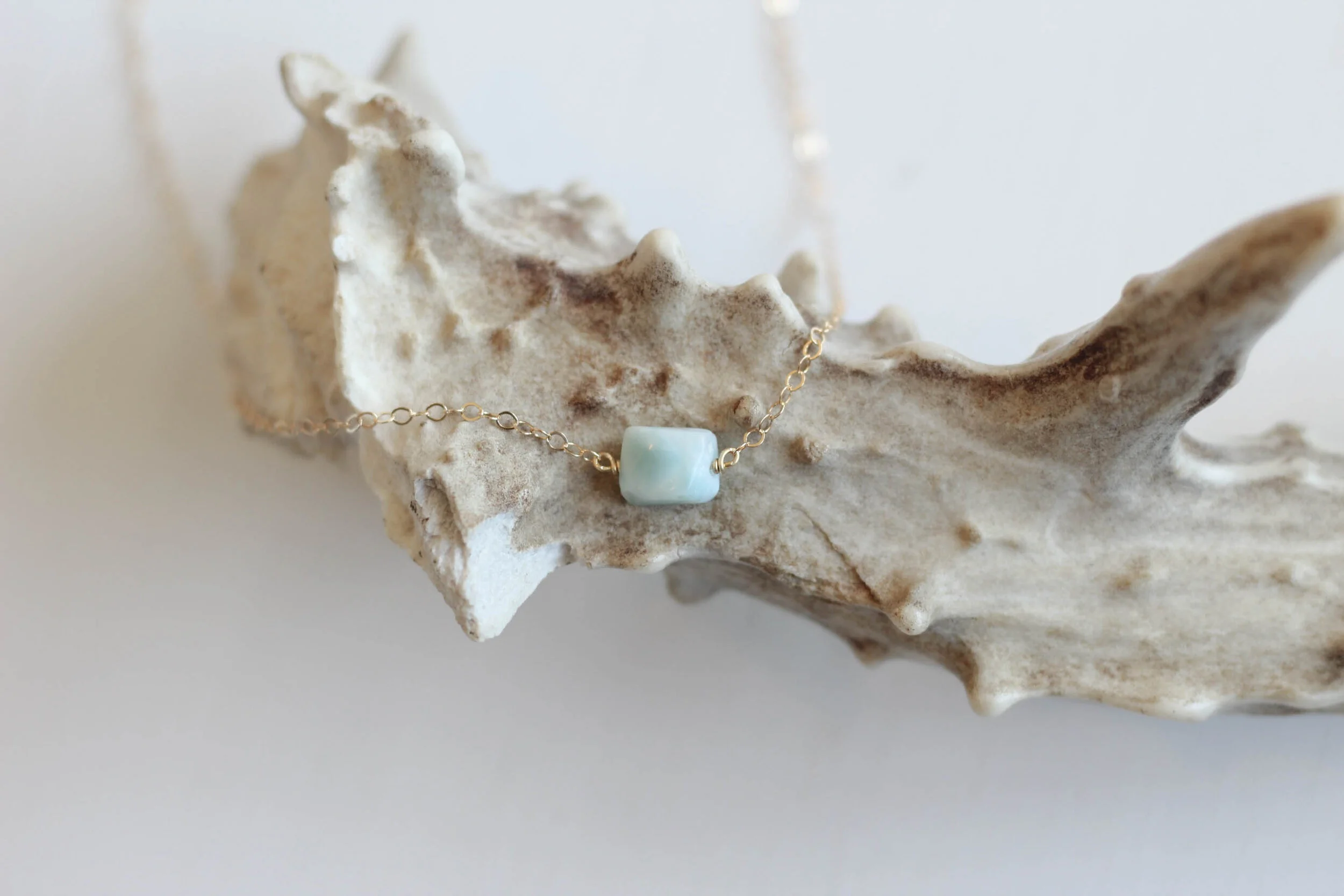 Tiny Amazonite Nugget Necklace