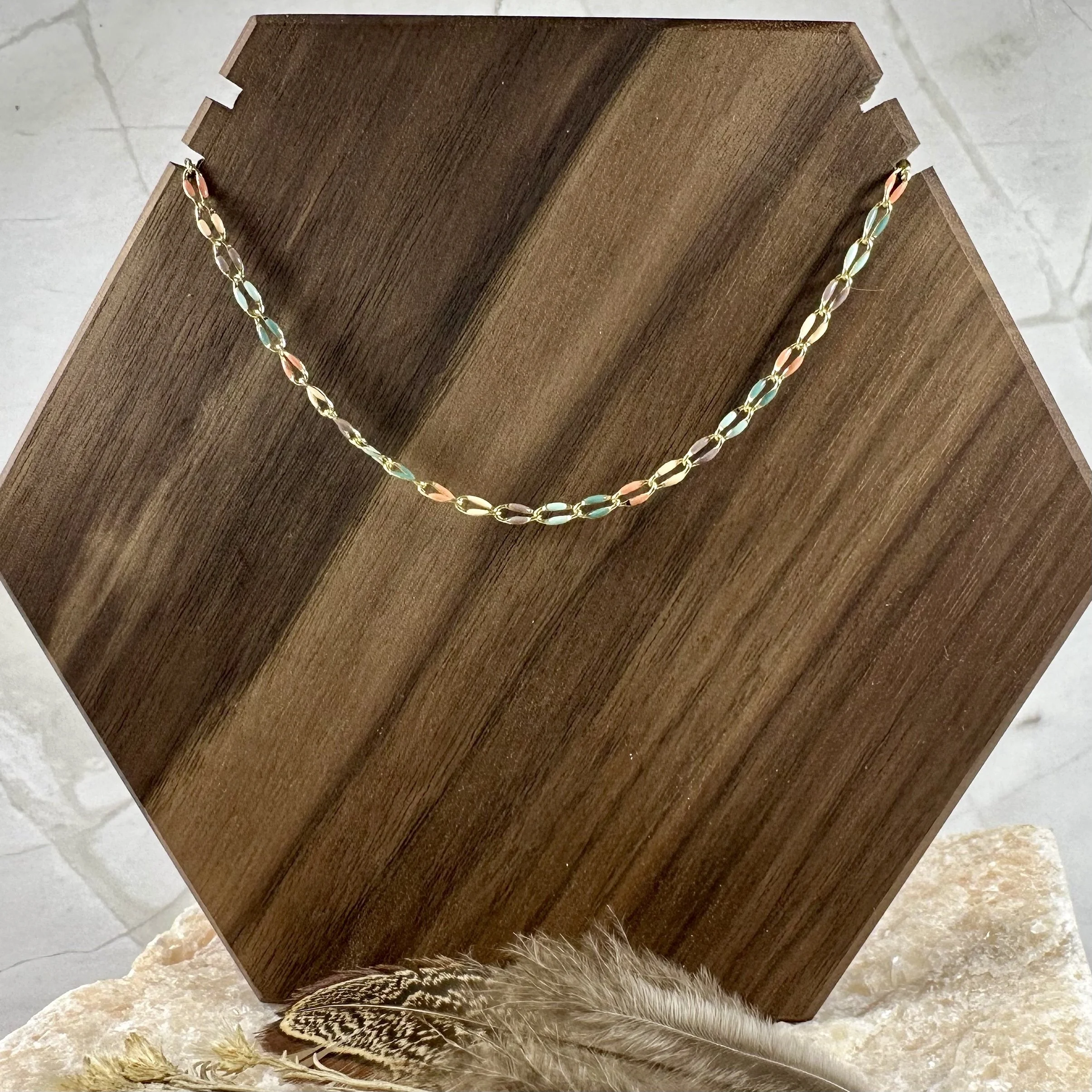Enamel Chain Necklace - pastel