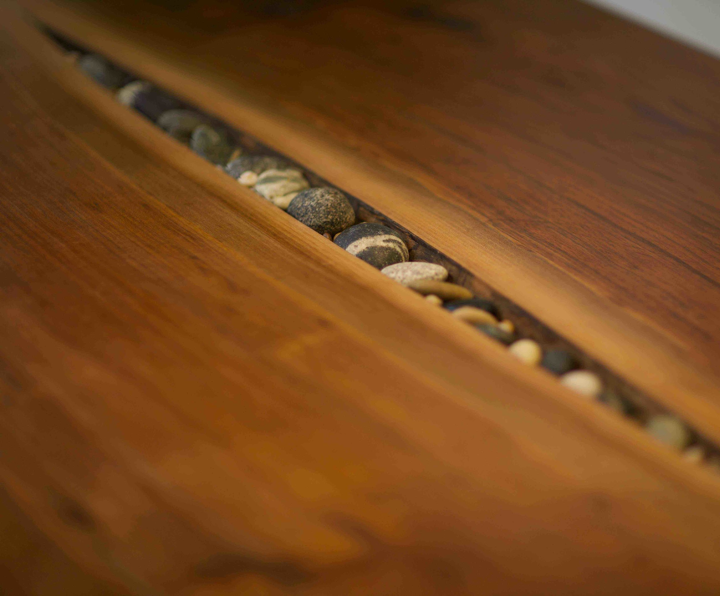 Inner Live Edge dining table, local black walnut.
