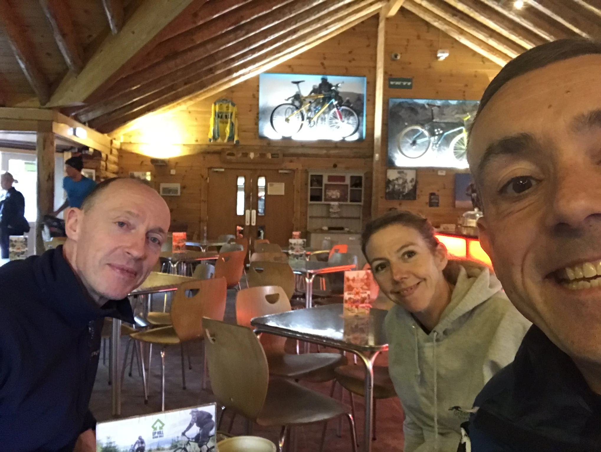 Cycling in Llandegla Wales with Alice and Andy.
