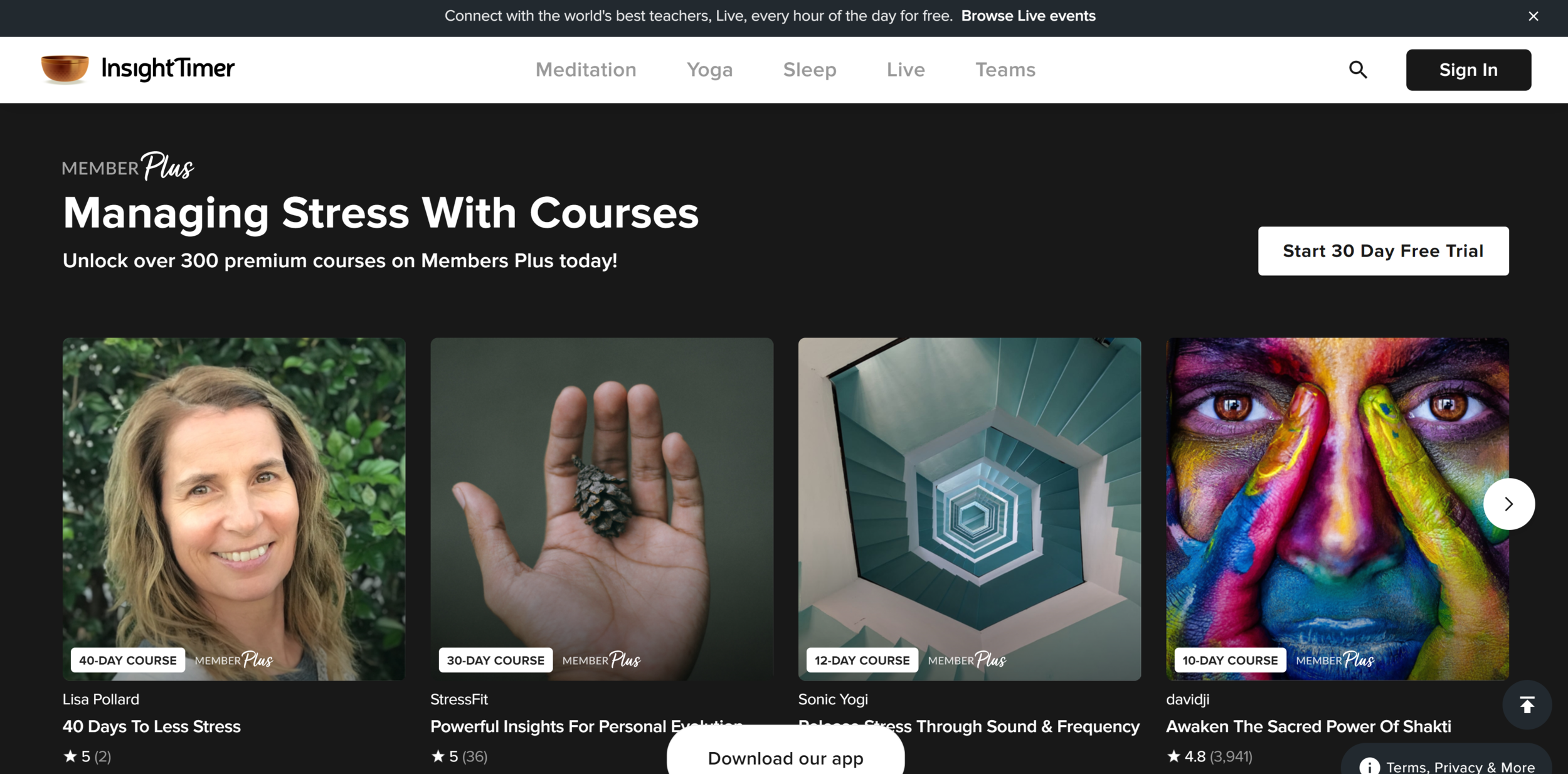 Gratitude and Humility; and Insight Timer.