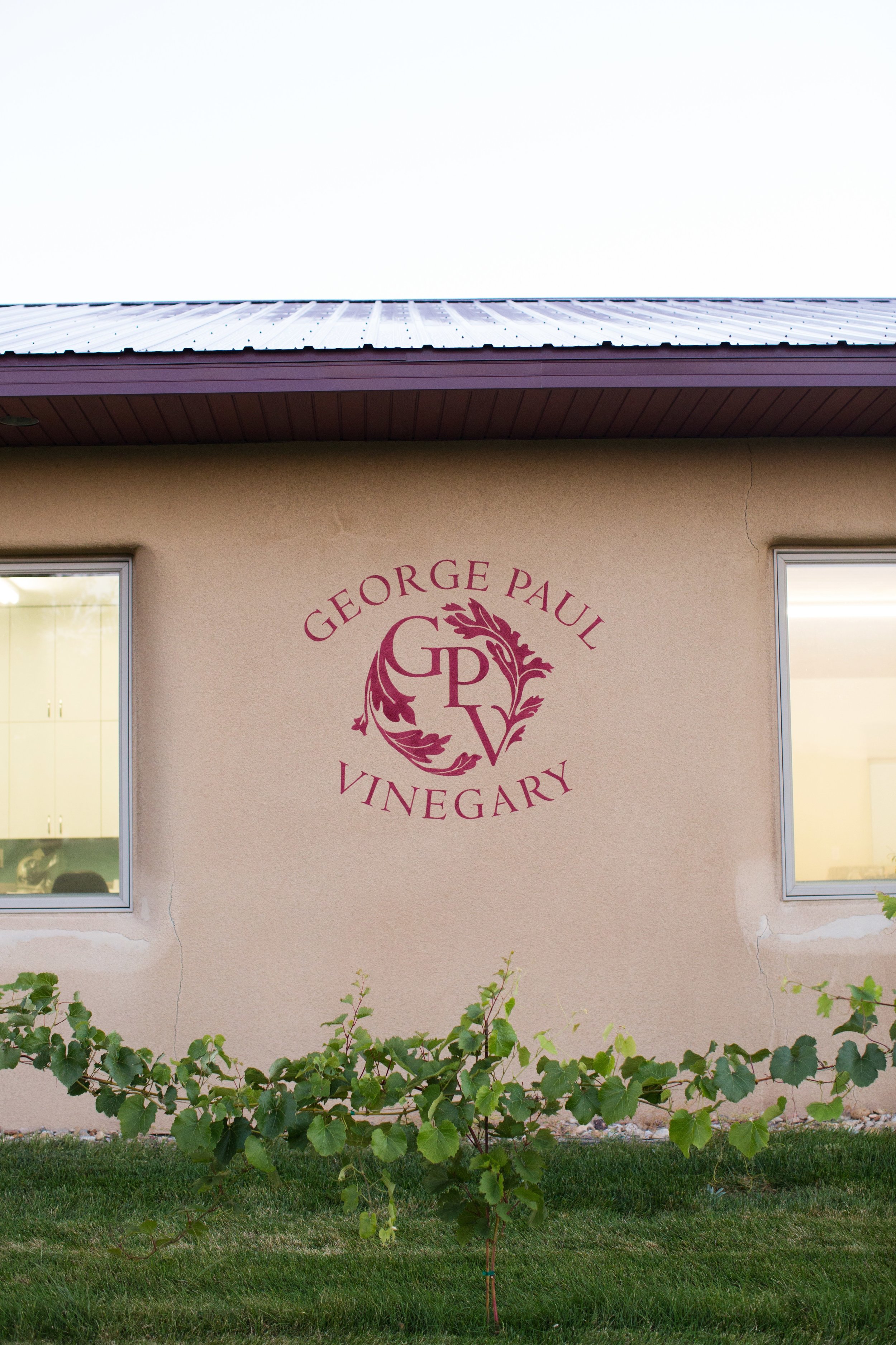 GPV logo painted on the stucco