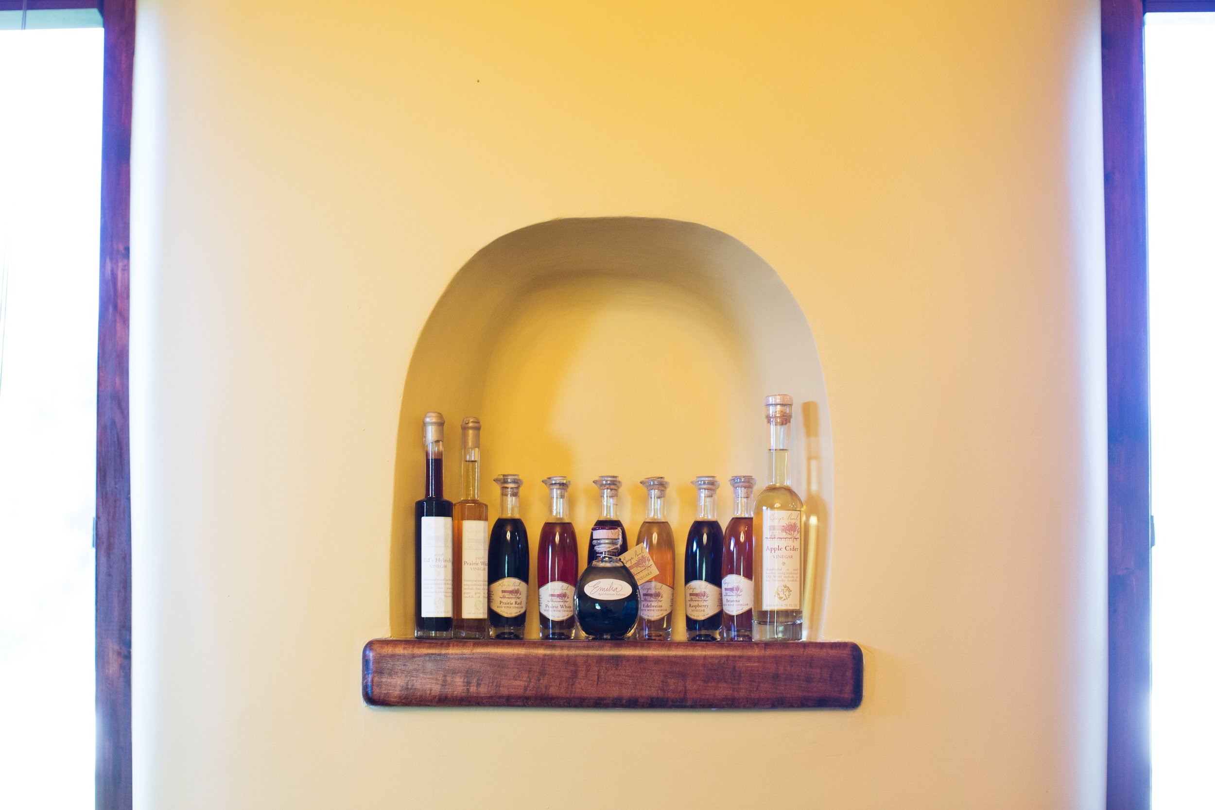  Vinegars displayed in a custom niche 