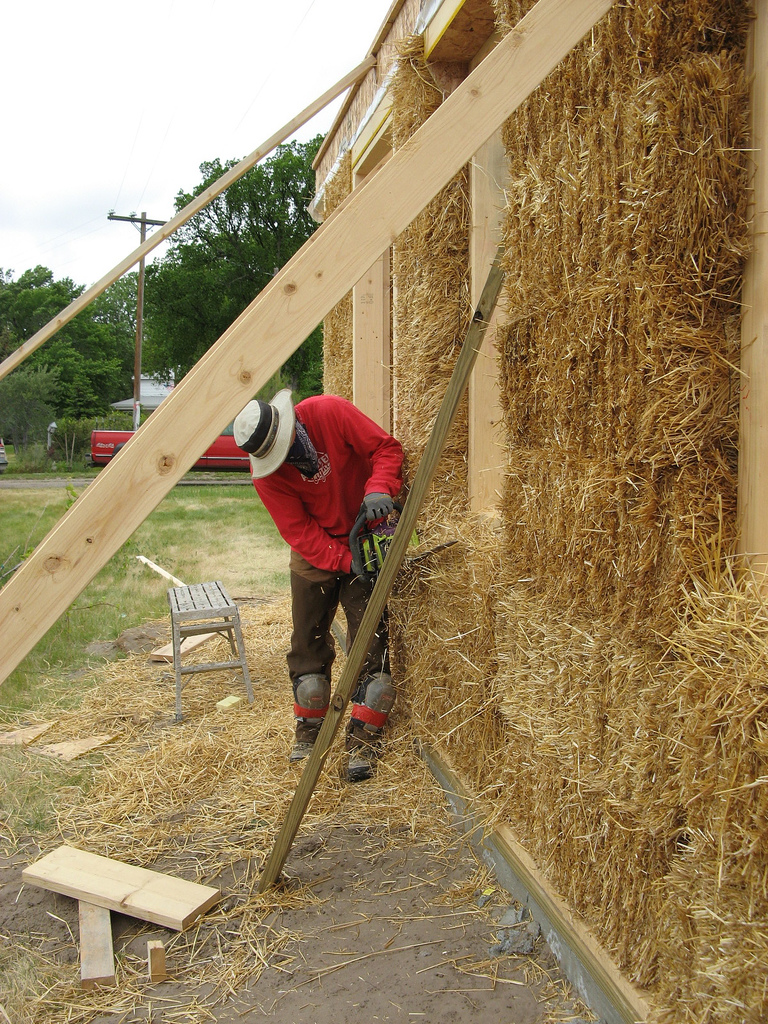  Tony cleaning up the outer walls with a chainsaw 