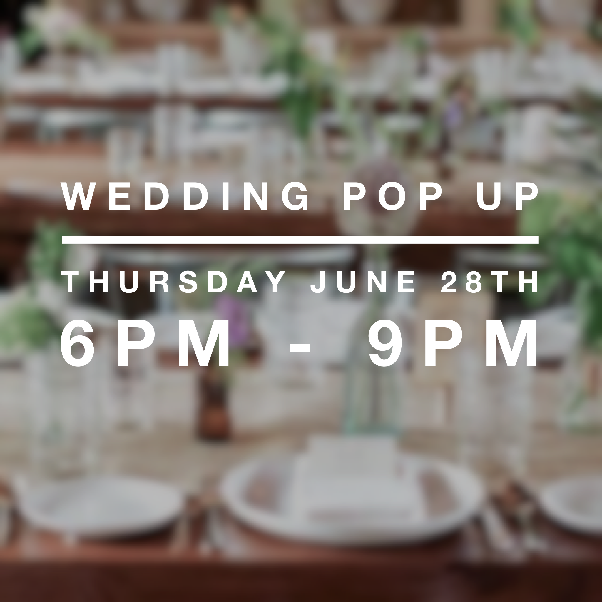 Wedding Pop Up