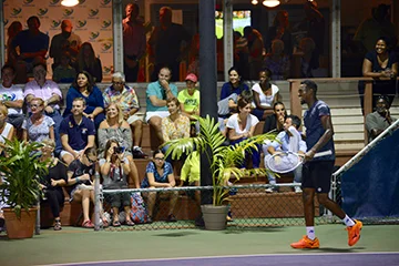 Darian King during an exhibition match in Cayman