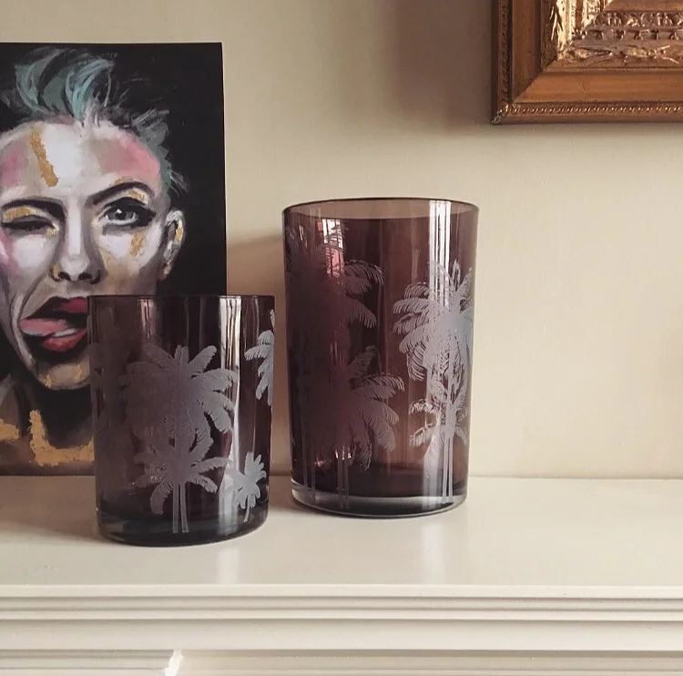 smoked glass tea light holder