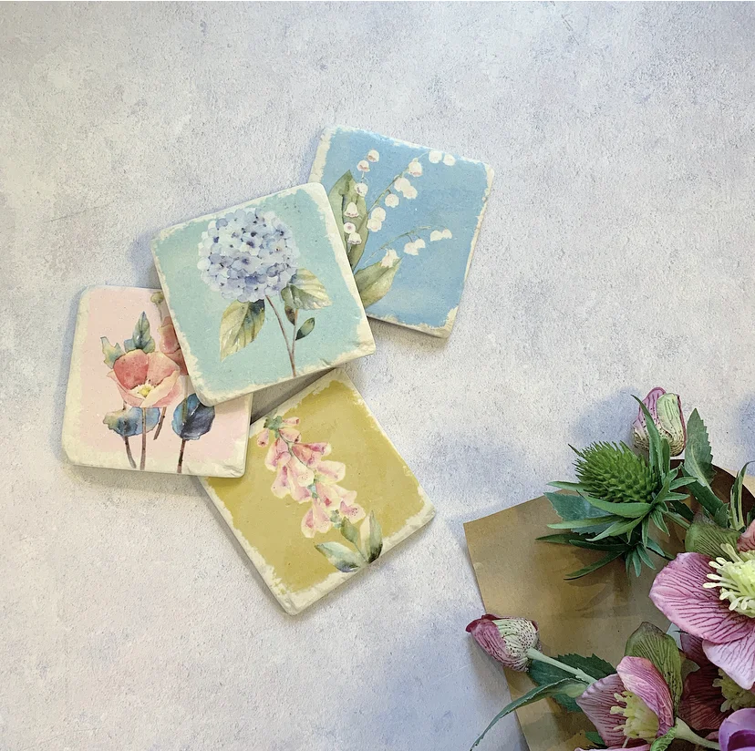 floral coasters