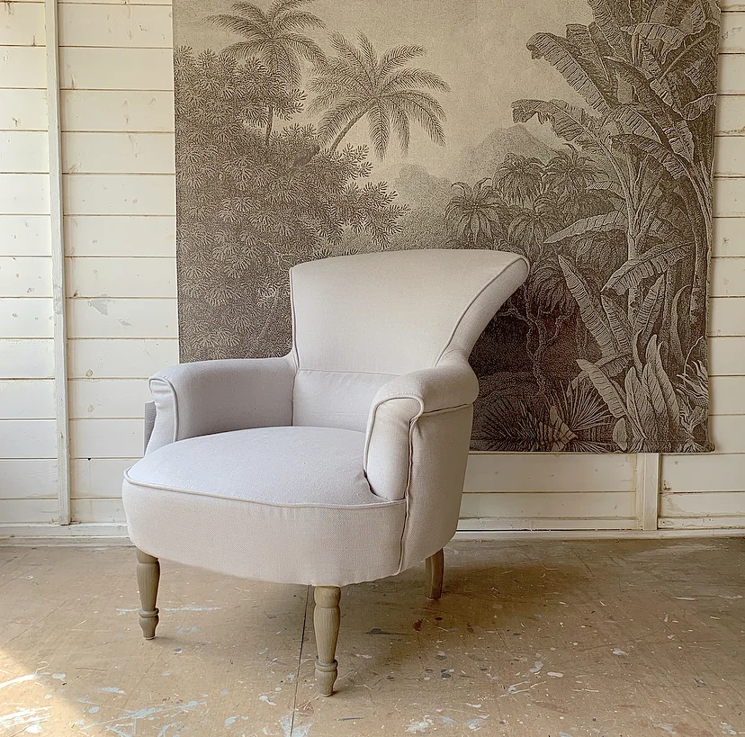 grey armchair