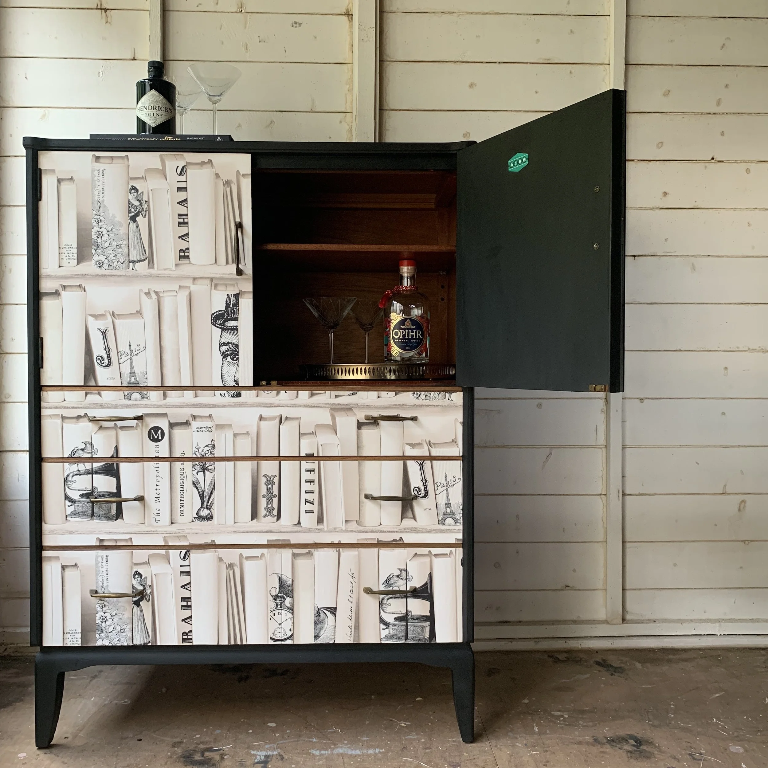 upcycled cocktail cabinet