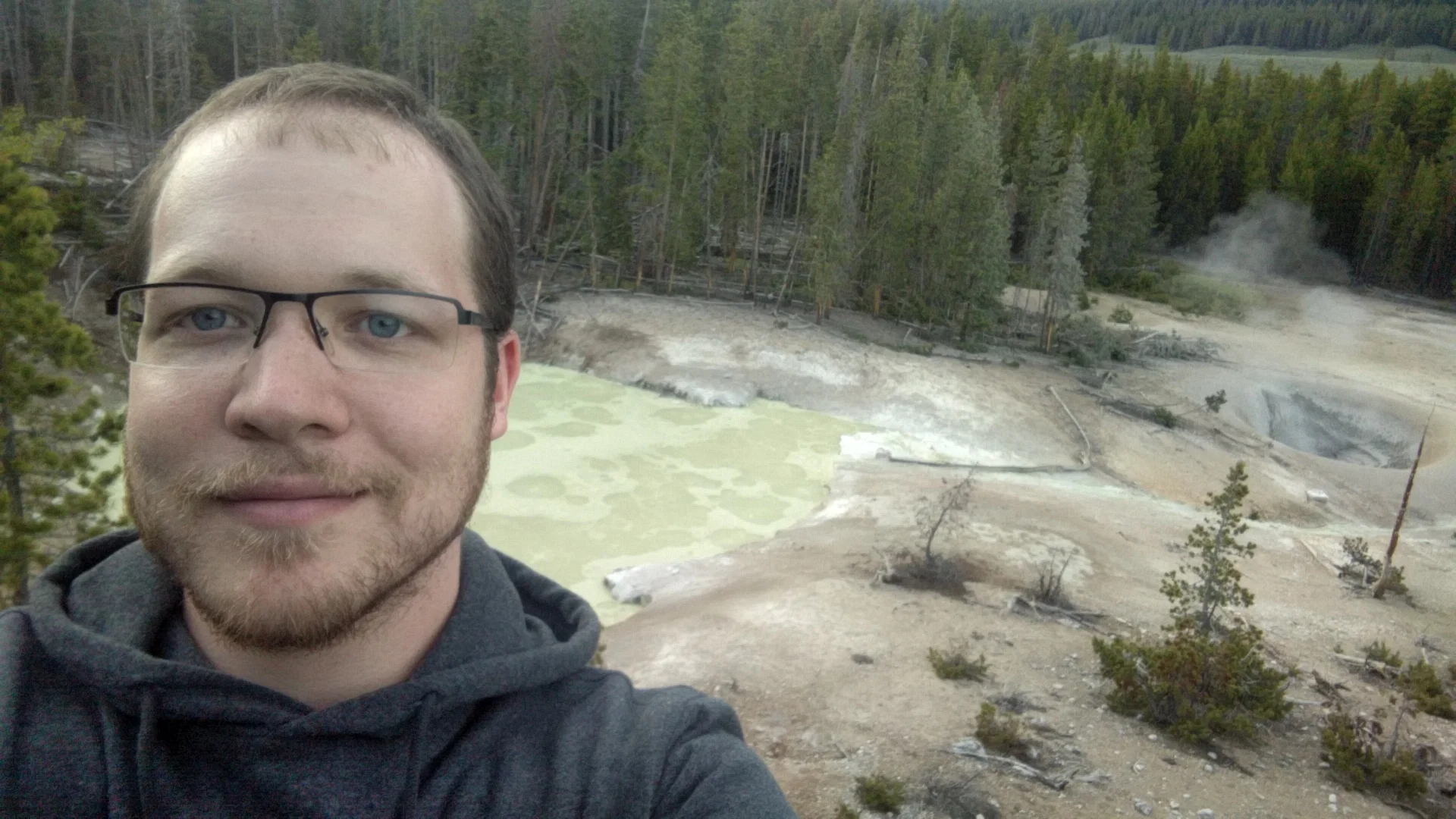 Sulphur Cauldron, it had stopped raining, and it smelled like sulpher.